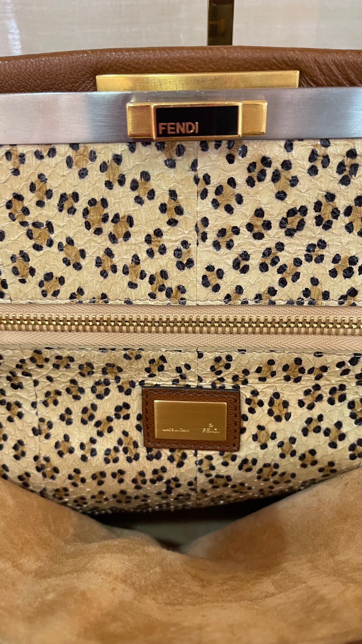 Fendi Peekaboo Large Pre-Owned – Edición Especial Interior Animal Print