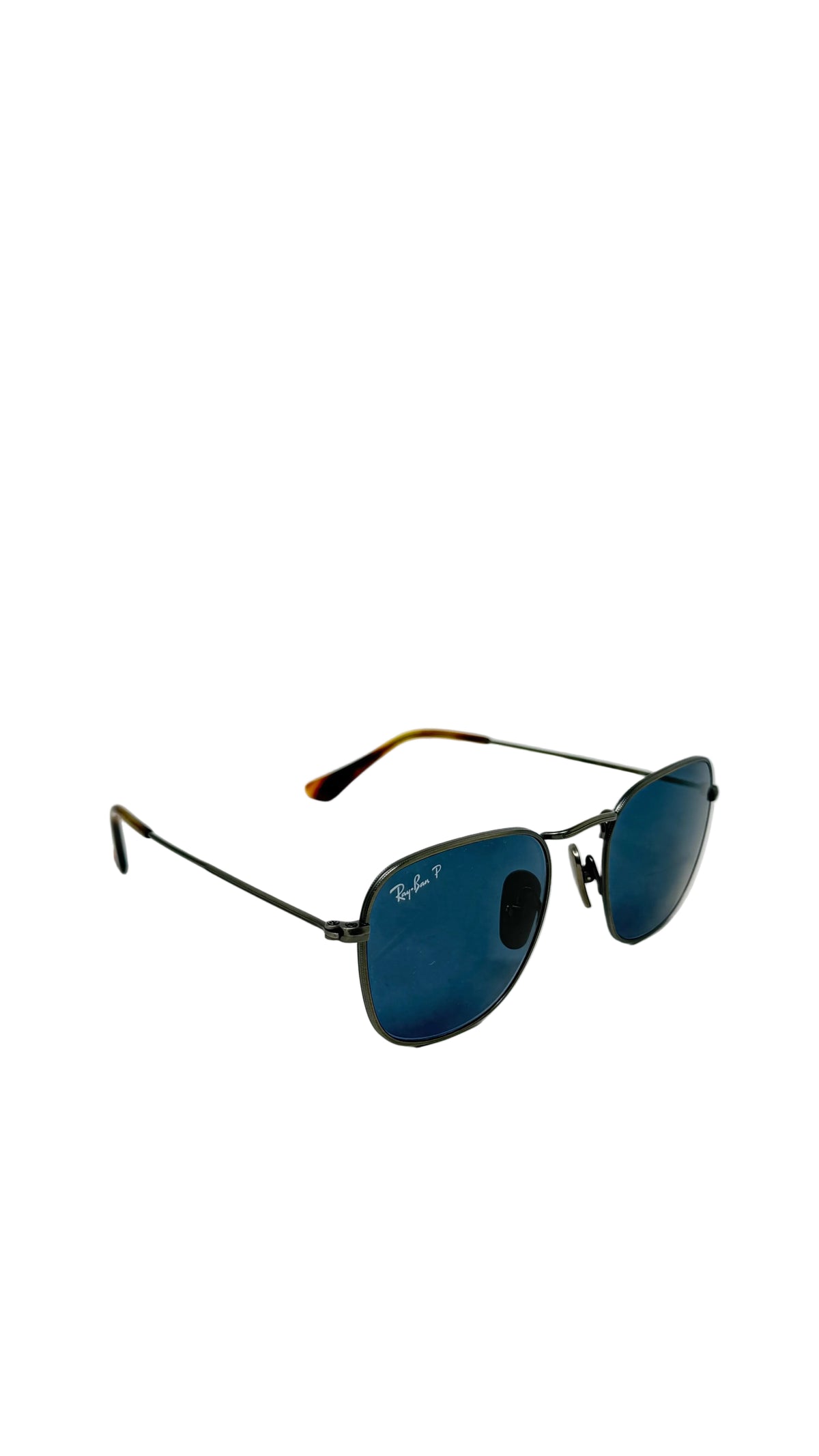 Ray-Ban PRE OWNED RB3579N Blaze Hexagonal Gunmetal Blue Polarized