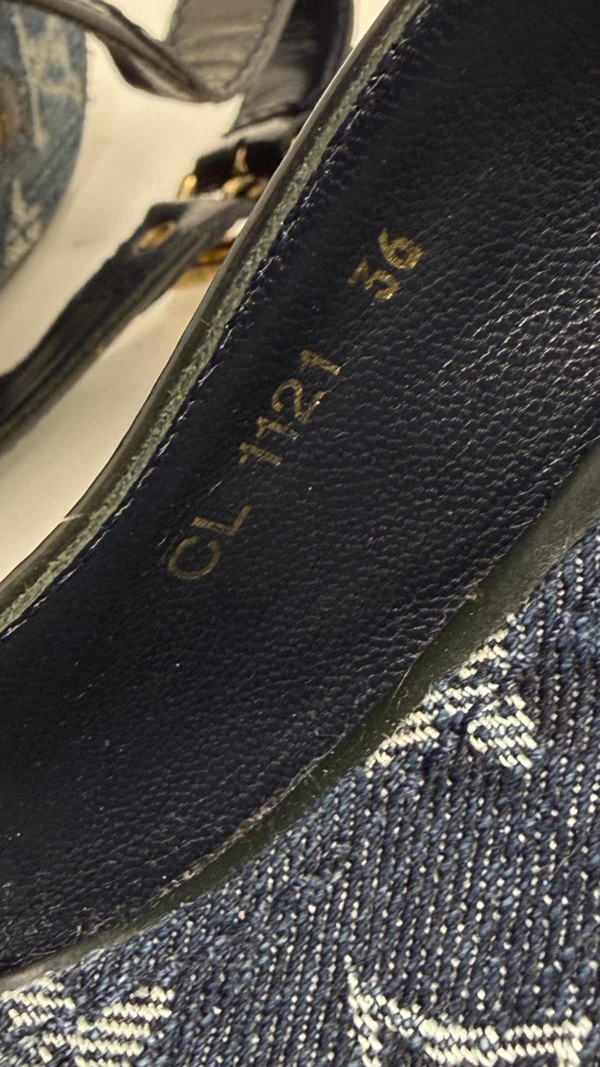 Louis Vuitton PRE OWNED Monogram Denim Wedge Slingback