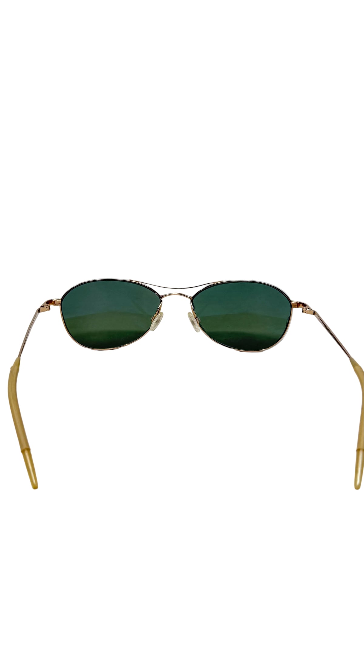 Oliver Peoples PRE OWNED Aviator Gold Metal Green Lens Sunglasses