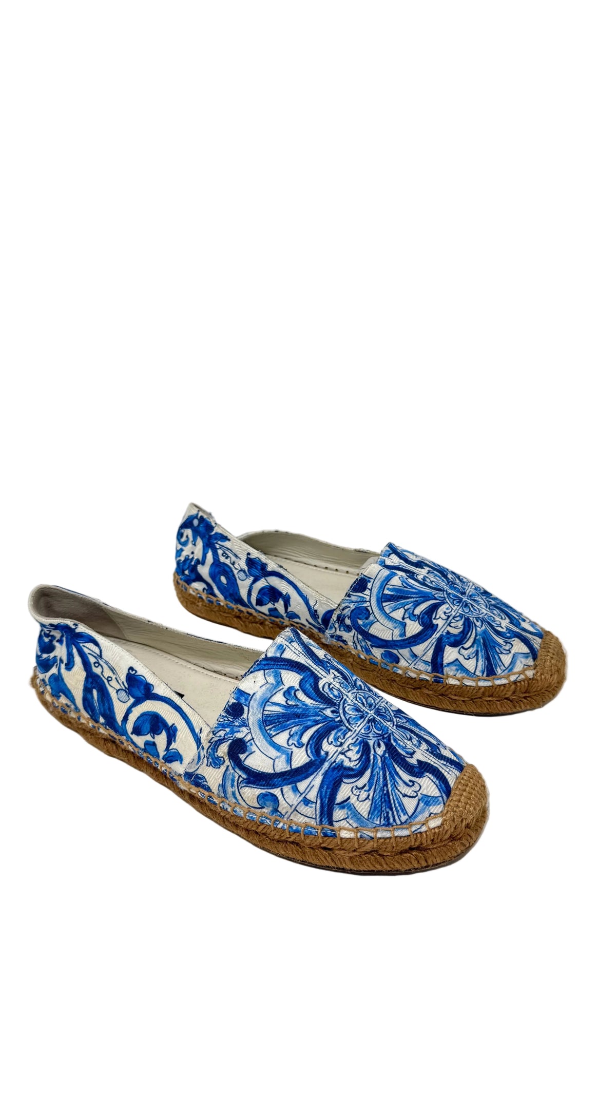 Dolce & Gabbana PRE OWNED Espadrilles Floral Blue White