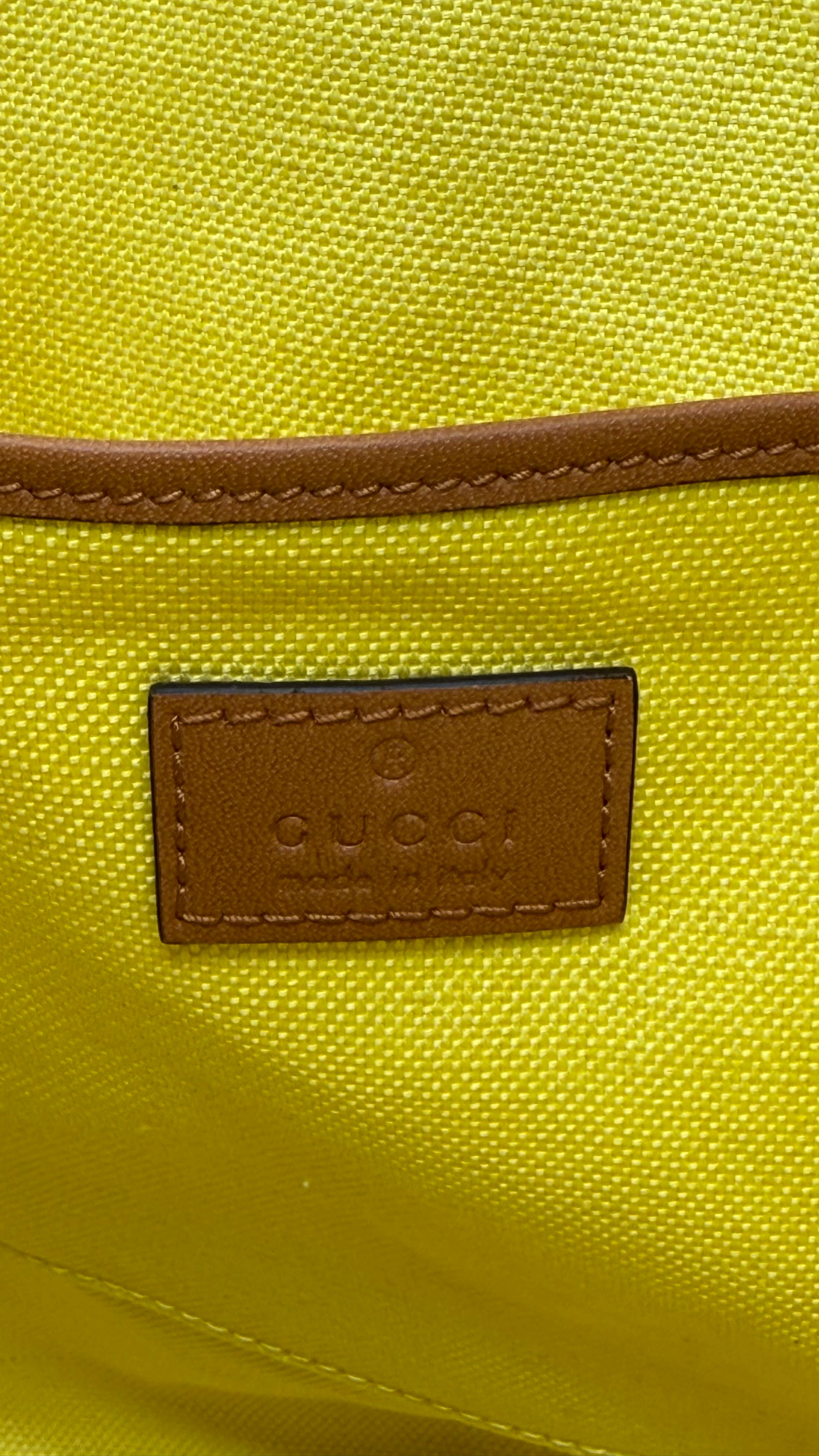 Gucci Jute Tote Multicolored Striped Leather