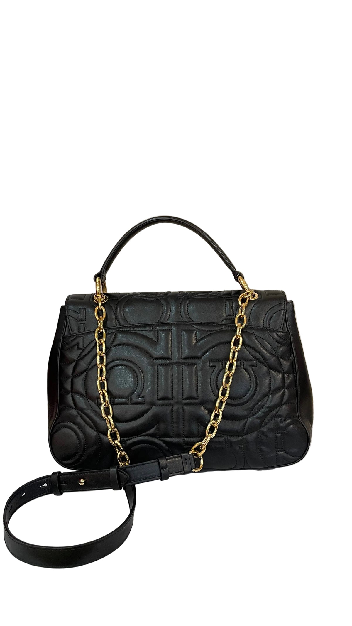 Salvatore Ferragamo PRE OWNED Quilted Gancini Flap Shoulder Bag