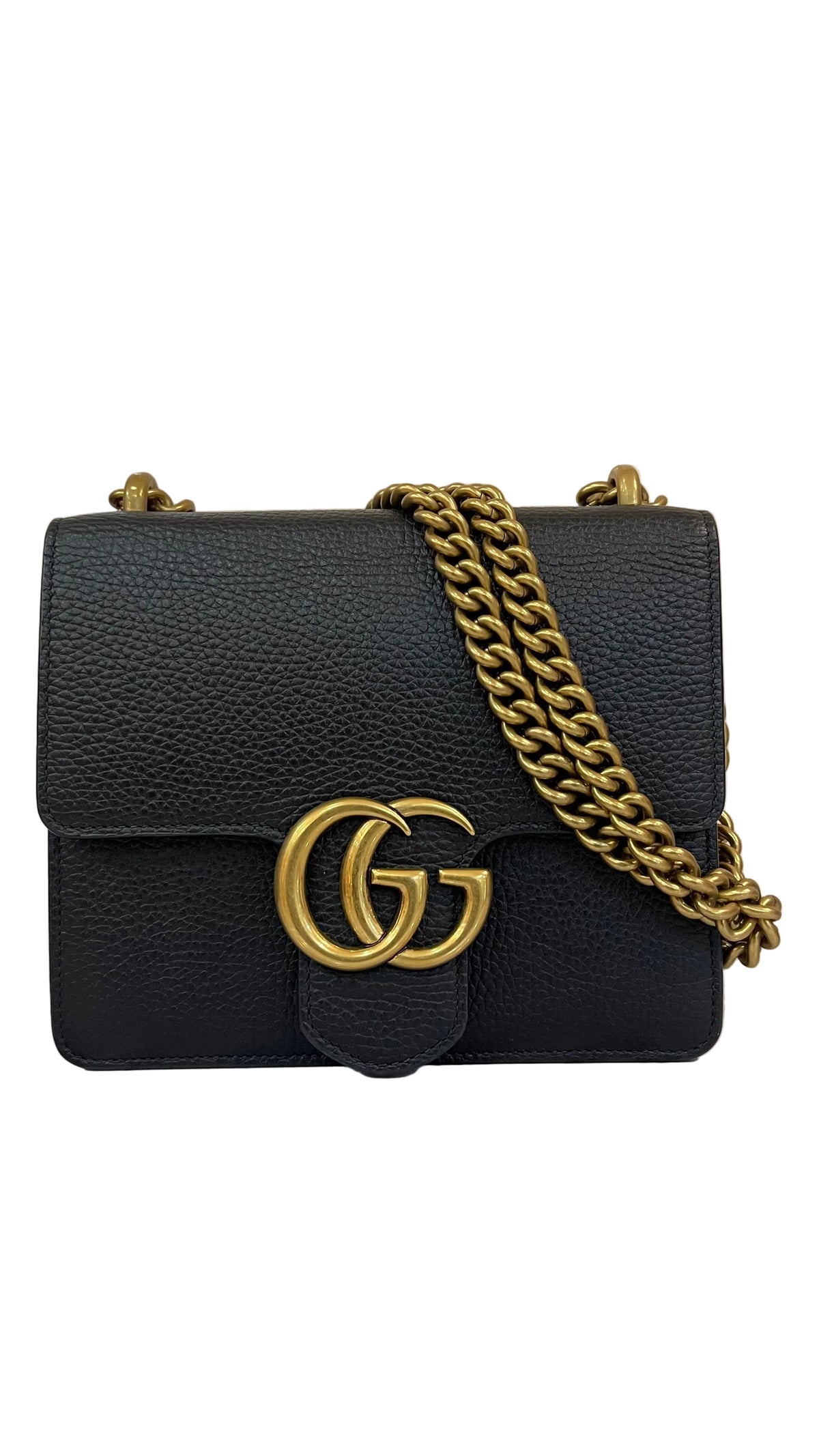 Gucci PRE OWNED GG Marmont Chain Leather Small Shoulder Bag