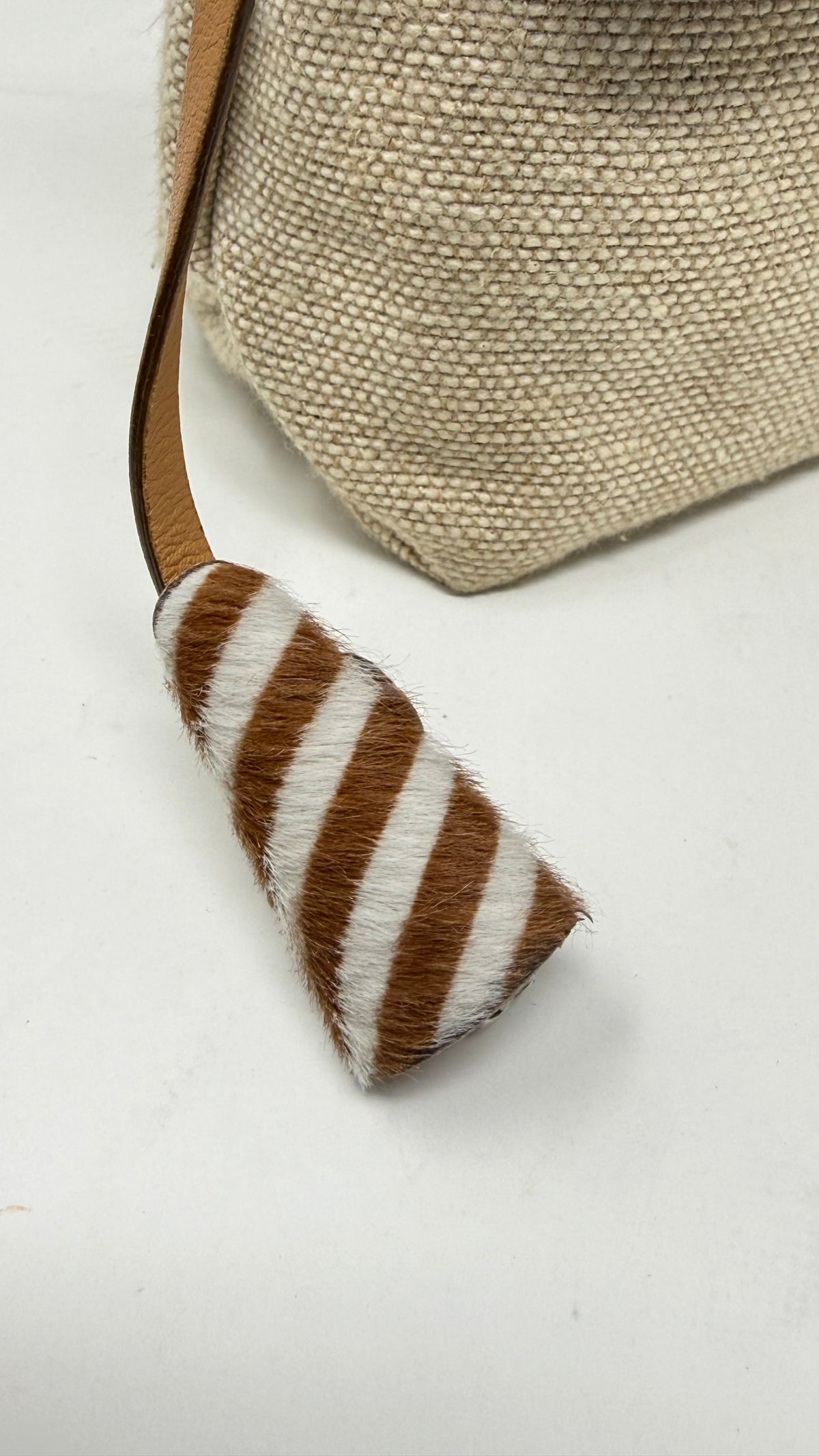 Tod's PRE OWNED Mini Shoulder Bag Canvas & Suede Orange Camel