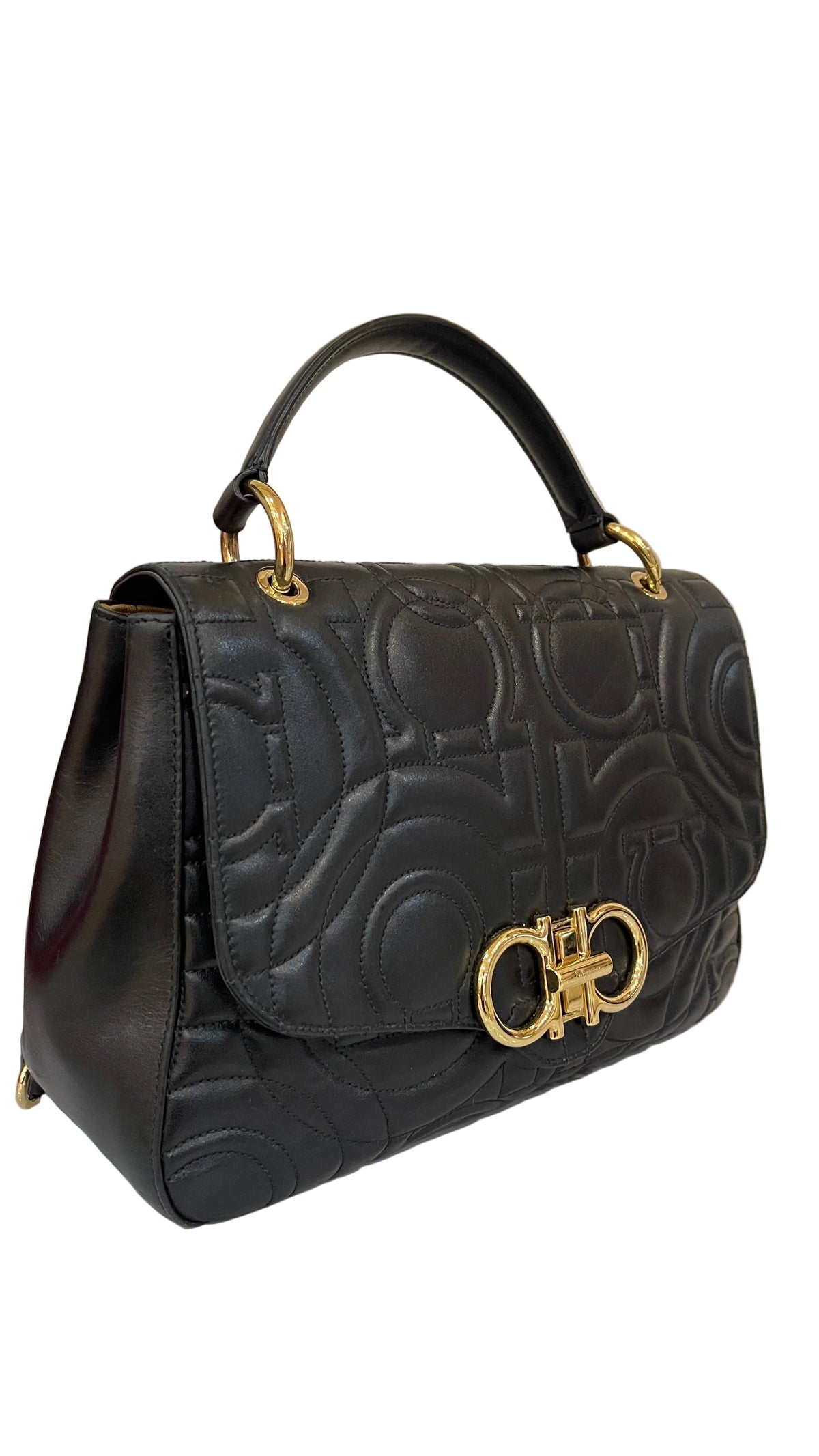 Salvatore Ferragamo PRE OWNED Quilted Gancini Flap Shoulder Bag