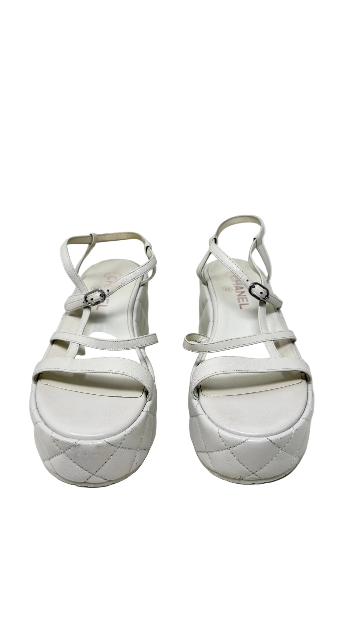 Chanel Sandals Wedge White