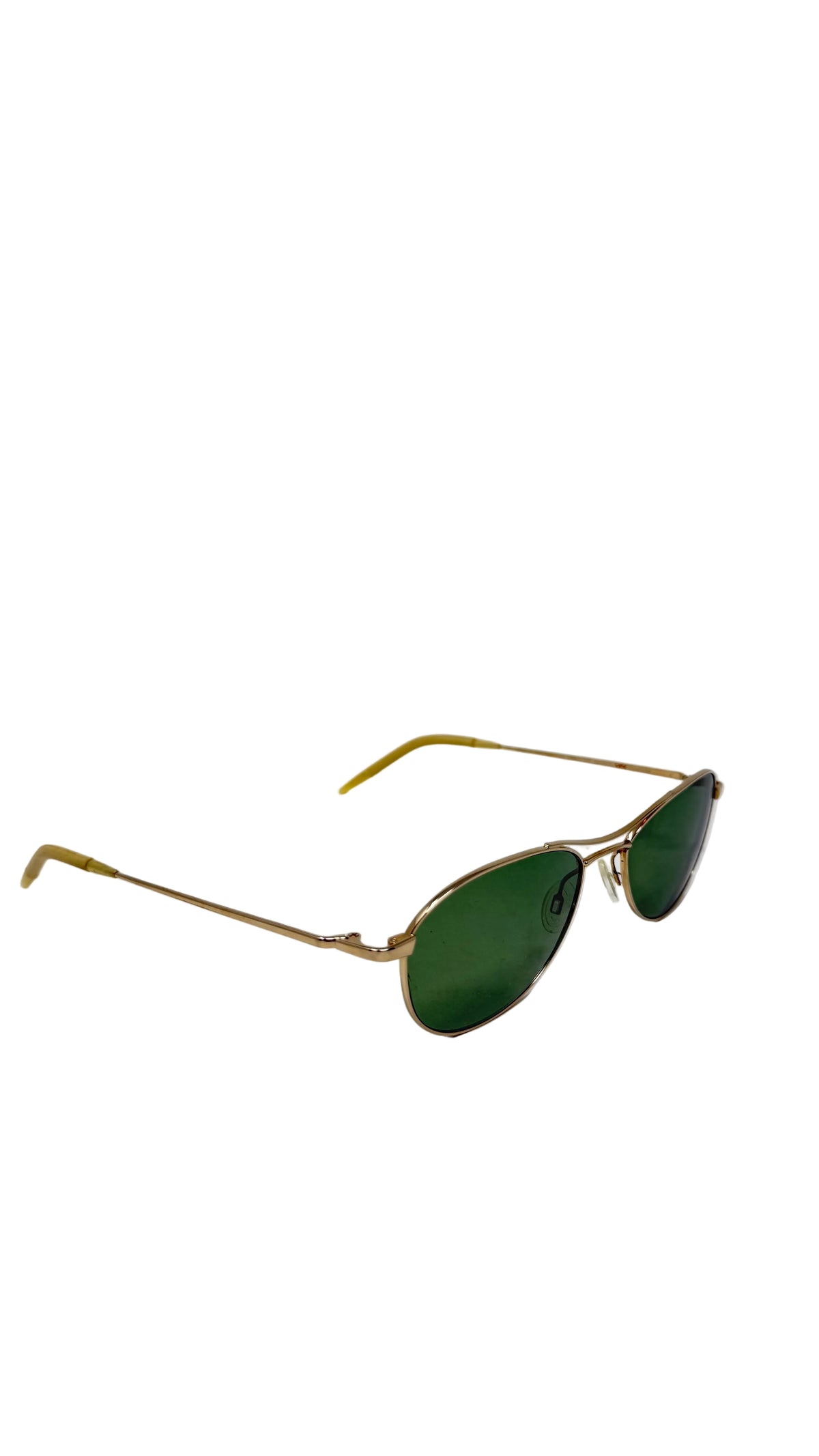 Oliver Peoples PRE OWNED Aviator Gold Metal Green Lens Sunglasses