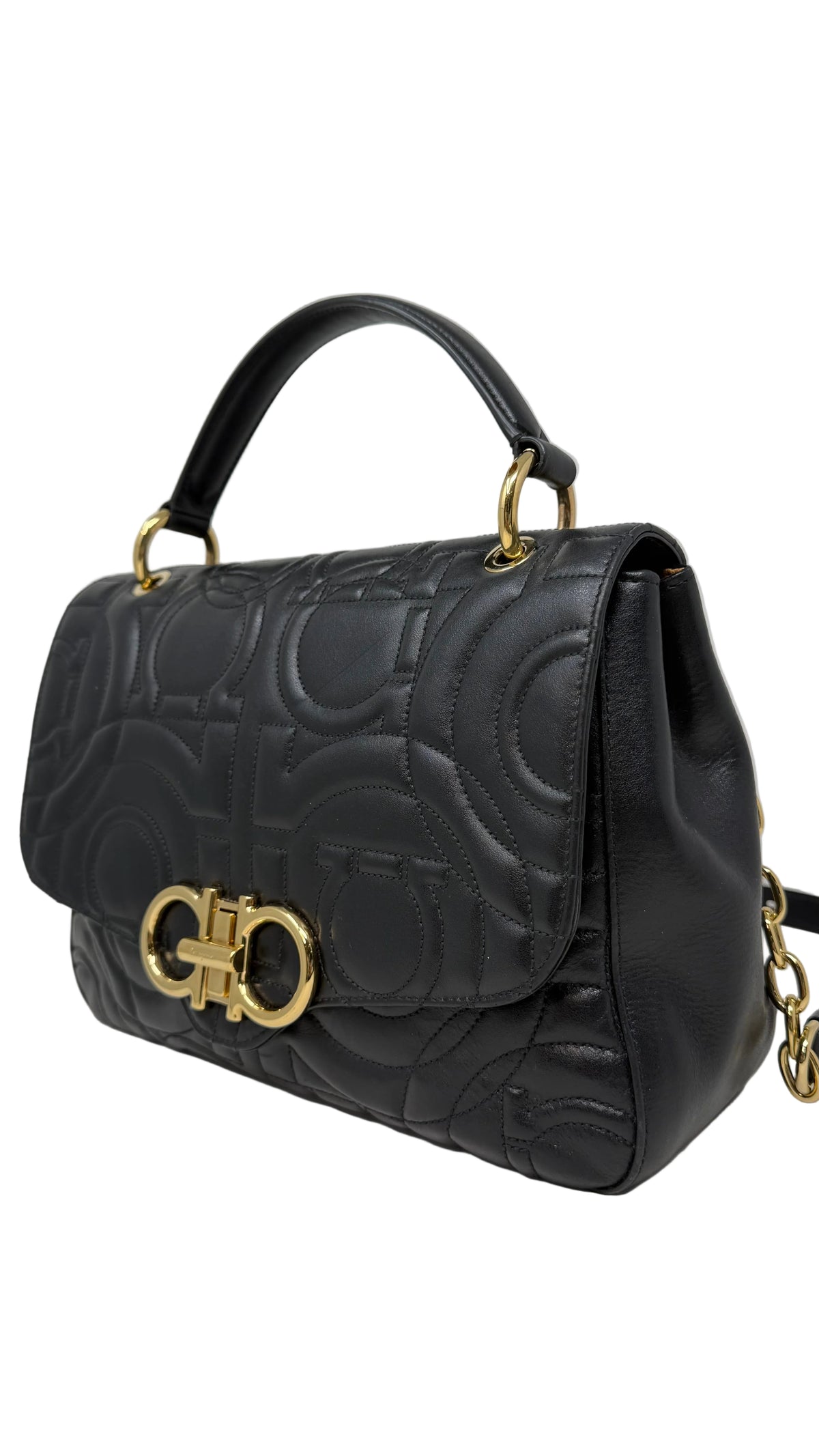 Salvatore Ferragamo PRE OWNED Quilted Gancini Flap Shoulder Bag