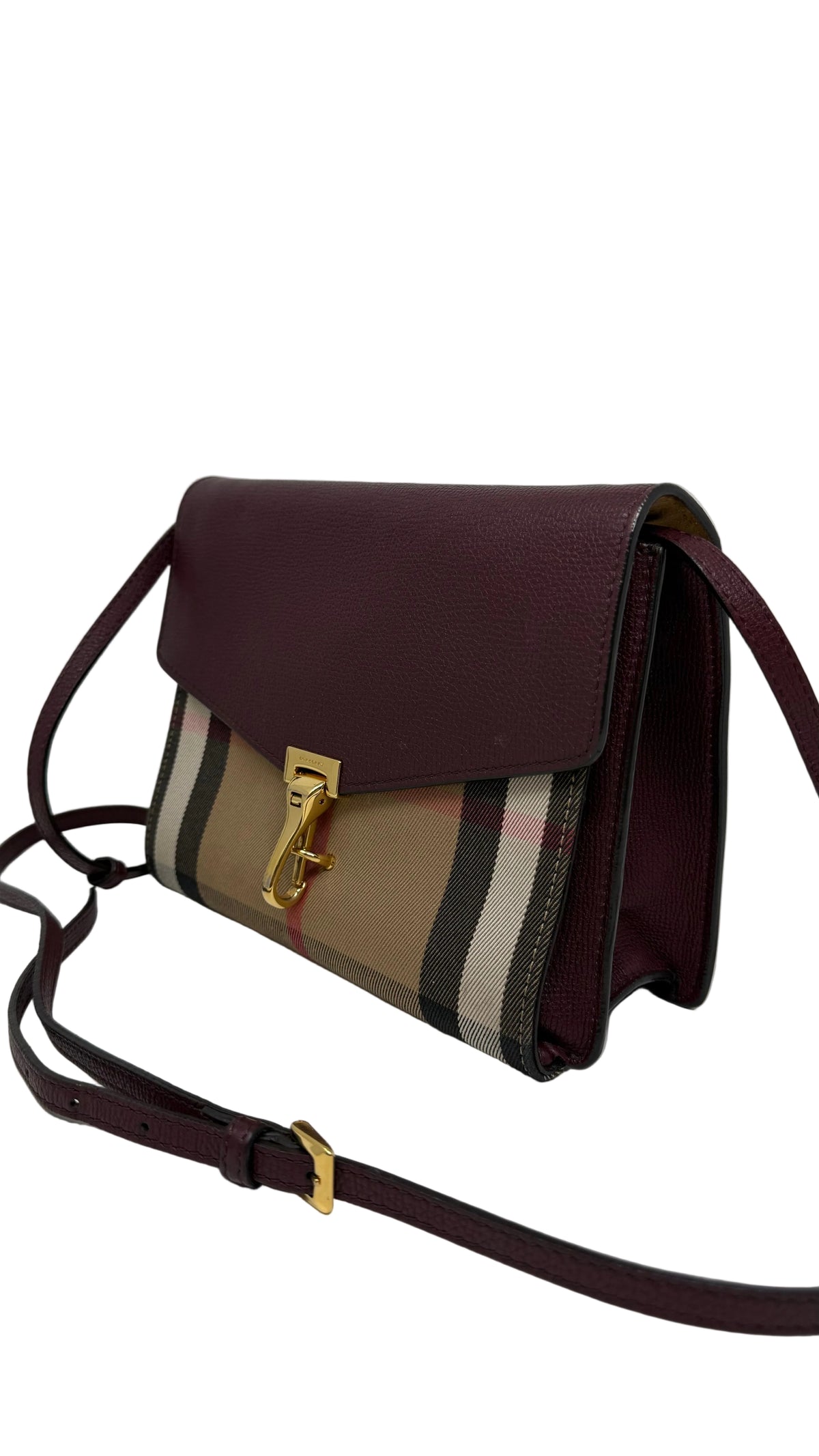 Burberry PRE OWNED Macken Crossbody House Check Oxblood