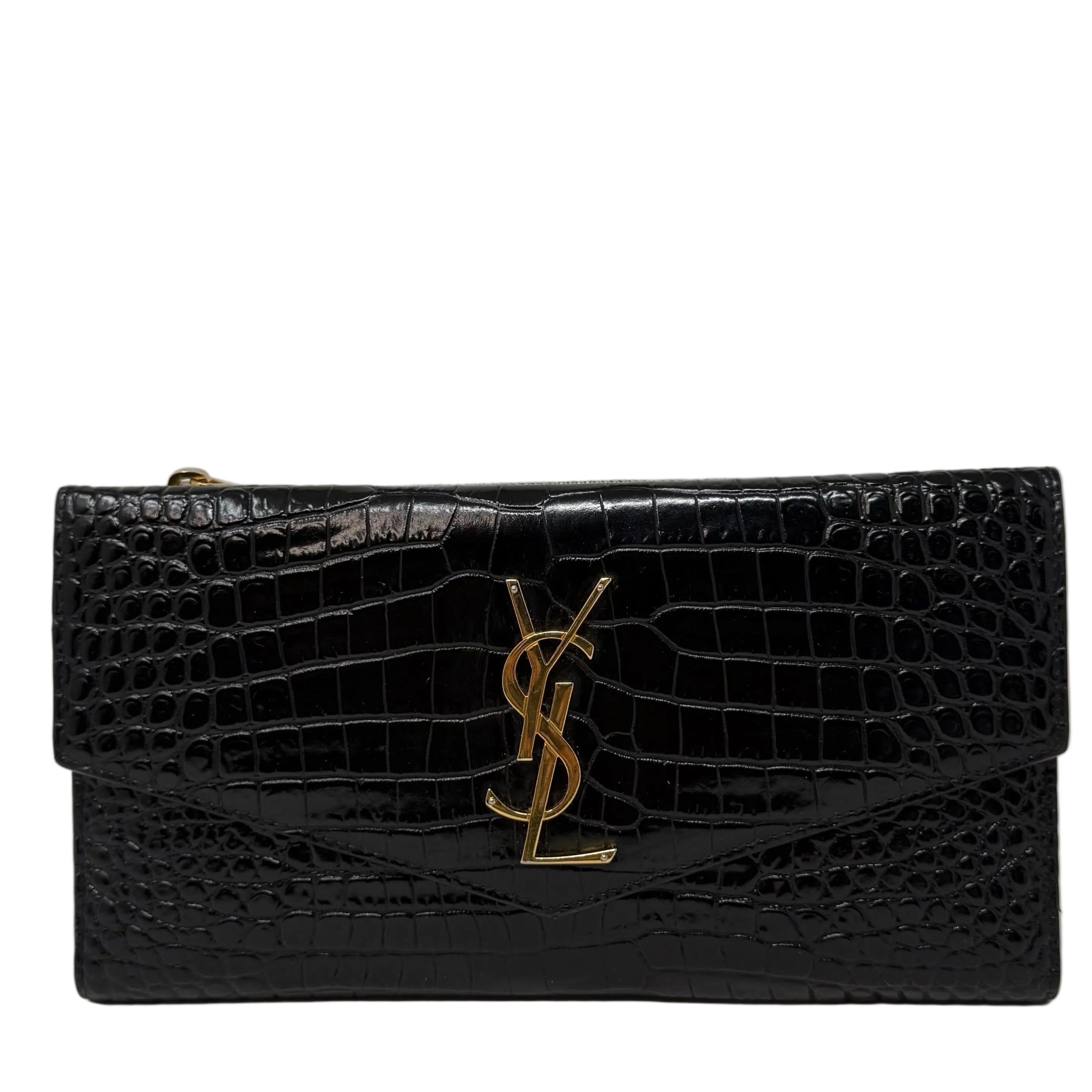 Yves Saint Laurent Cassandre Wallet Patent Leather