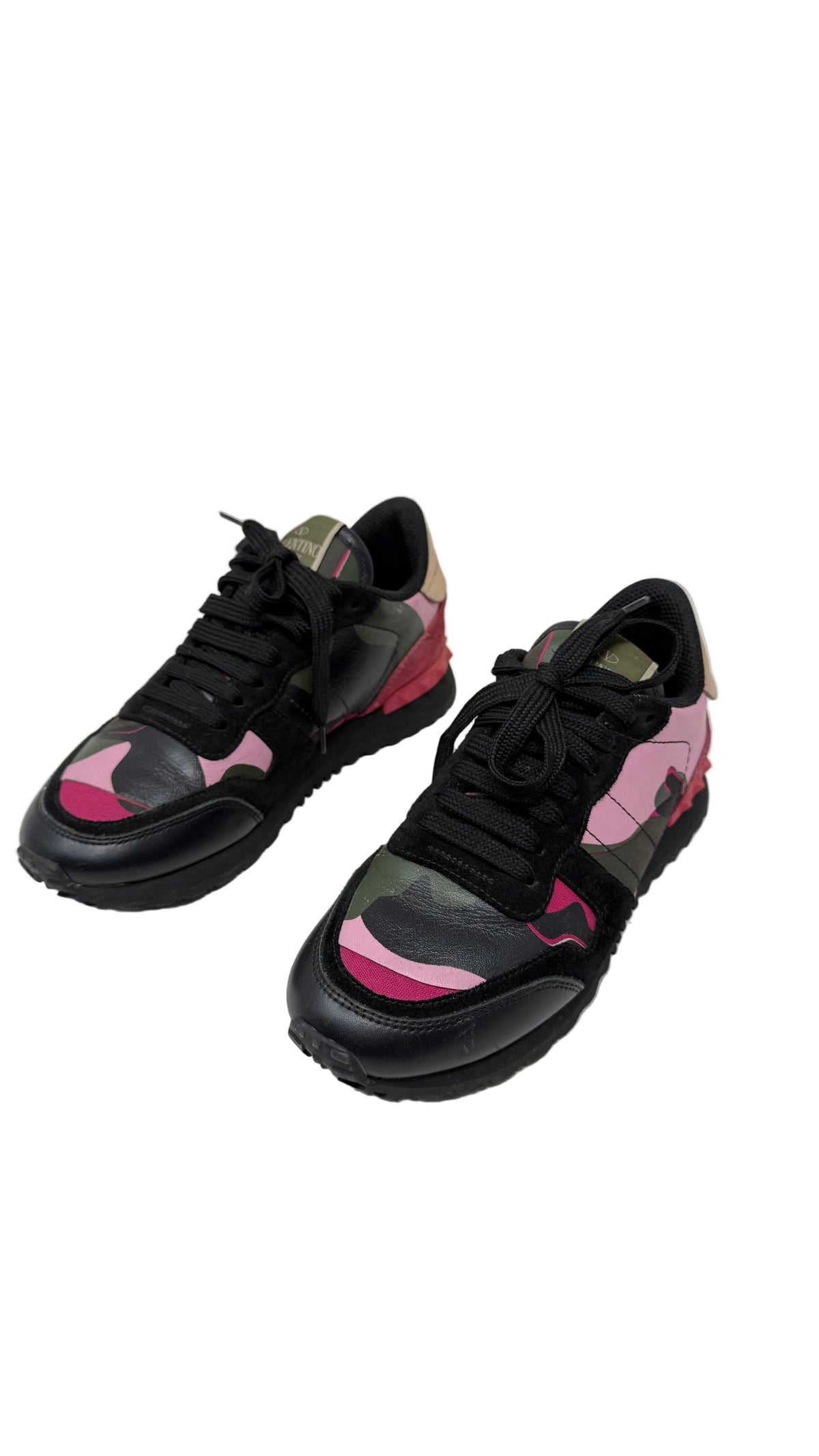 Valentino Garavani PRE OWNED Rockrunner Camouflage Sneaker Pink Black EU 36