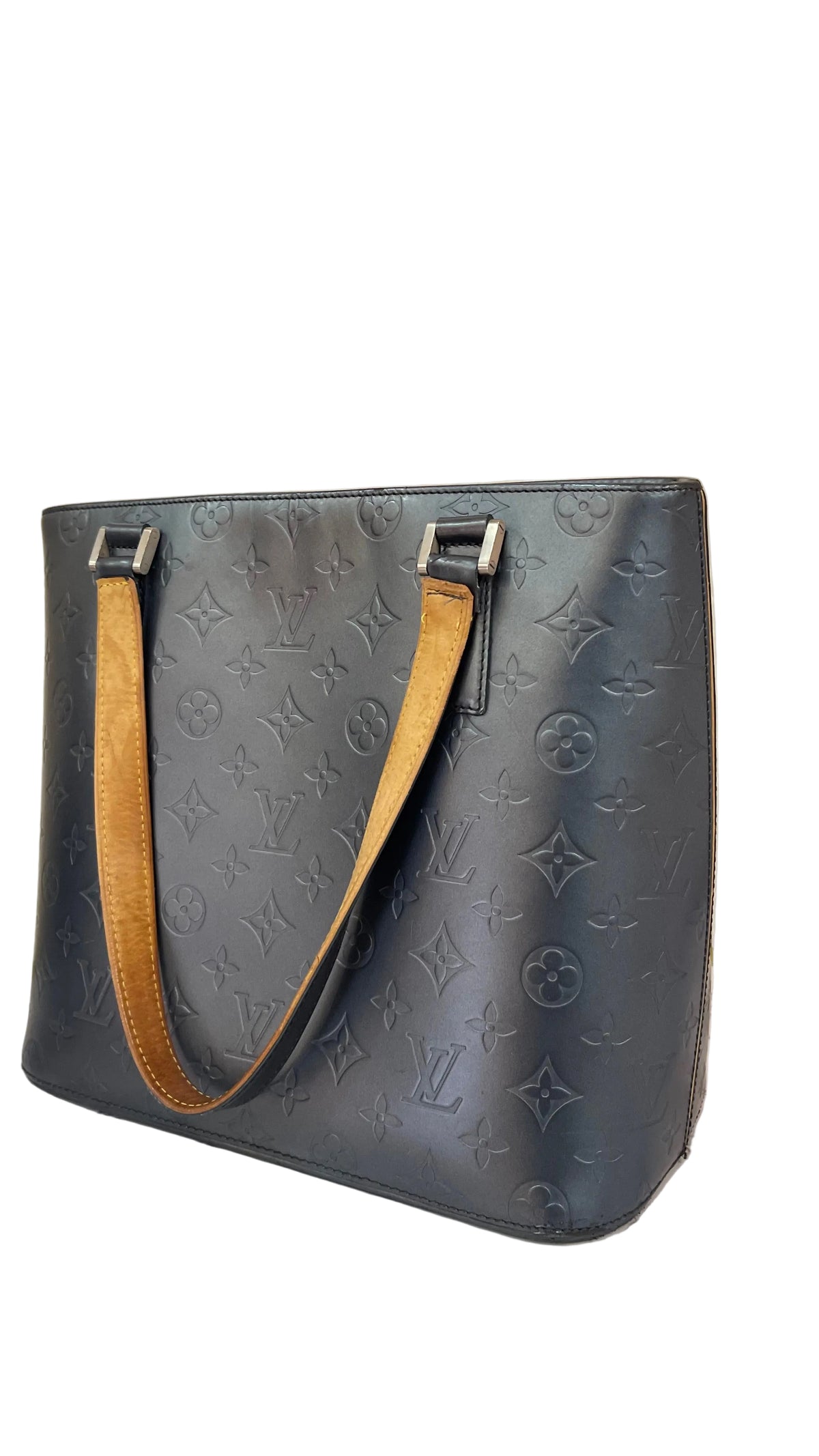 Louis Vuitton Gray/Blue Matte Stockton Tote Bag año 2002