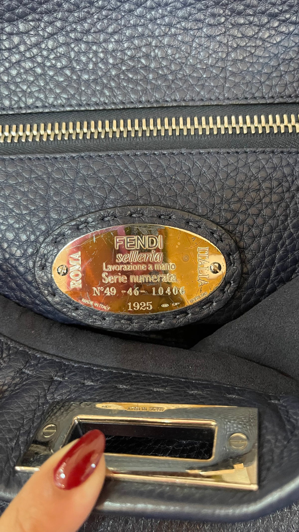 Fendi Peekaboo Medium Blue Selleria – Pre-Owned