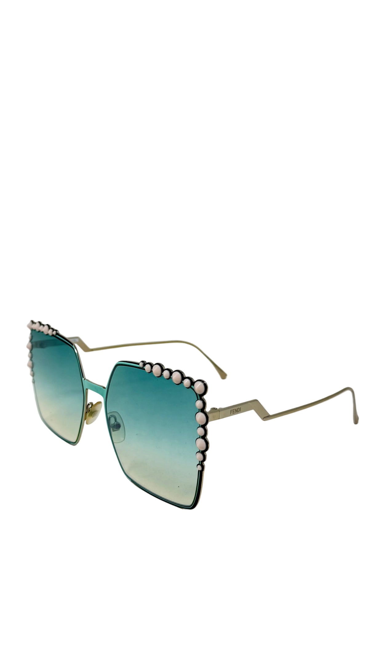 Fendi Sunglasses PRE OWNED Square Gradient Turquesa