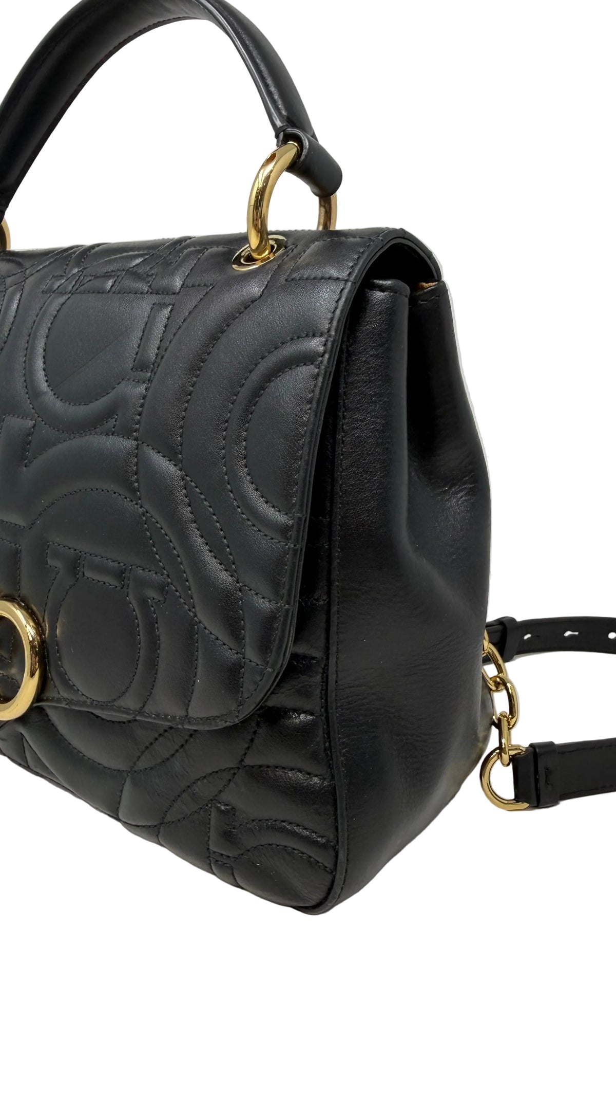 Salvatore Ferragamo PRE OWNED Quilted Gancini Flap Shoulder Bag