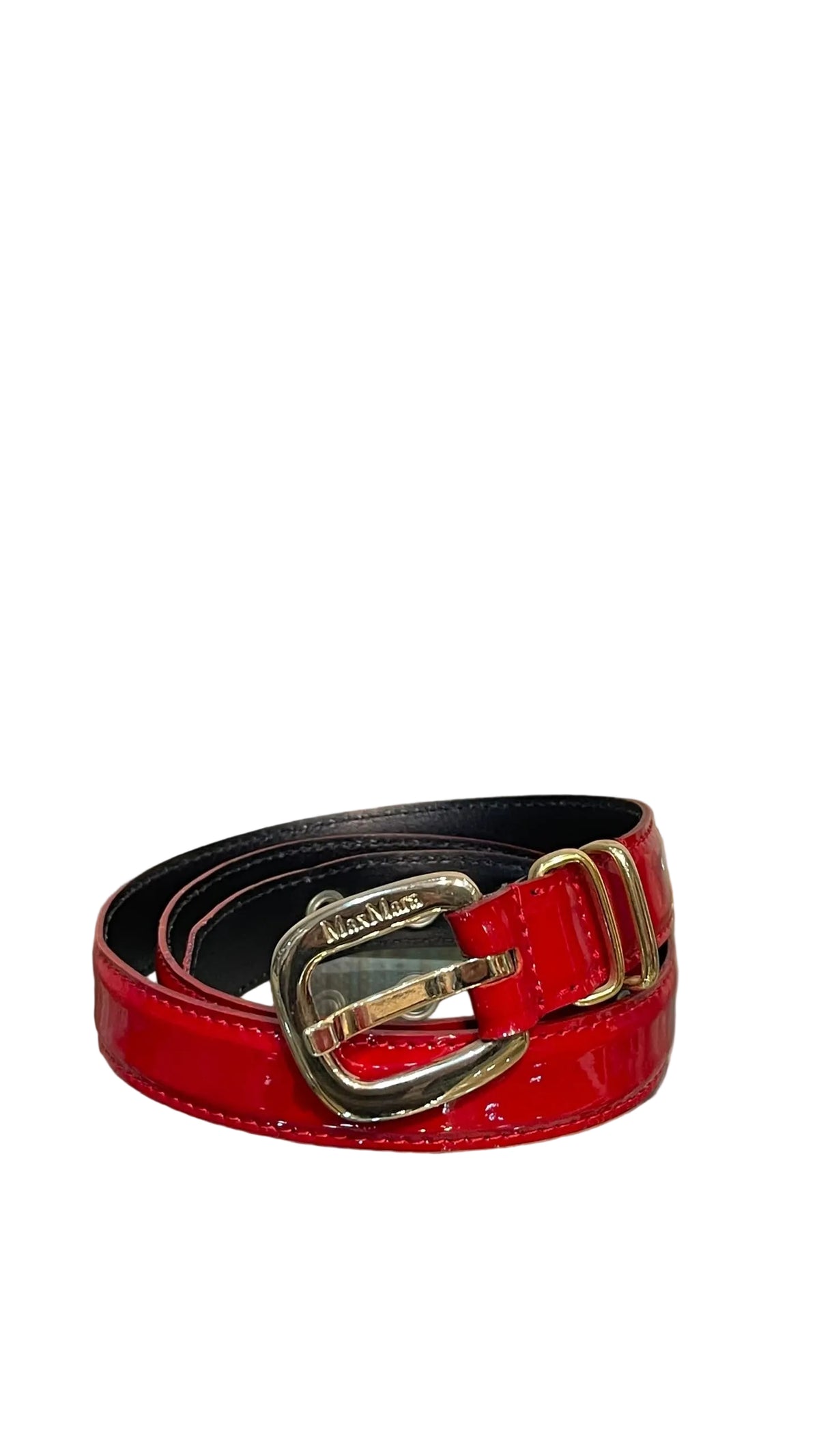 Max Mara PRE OWNED Leather Patent Belt