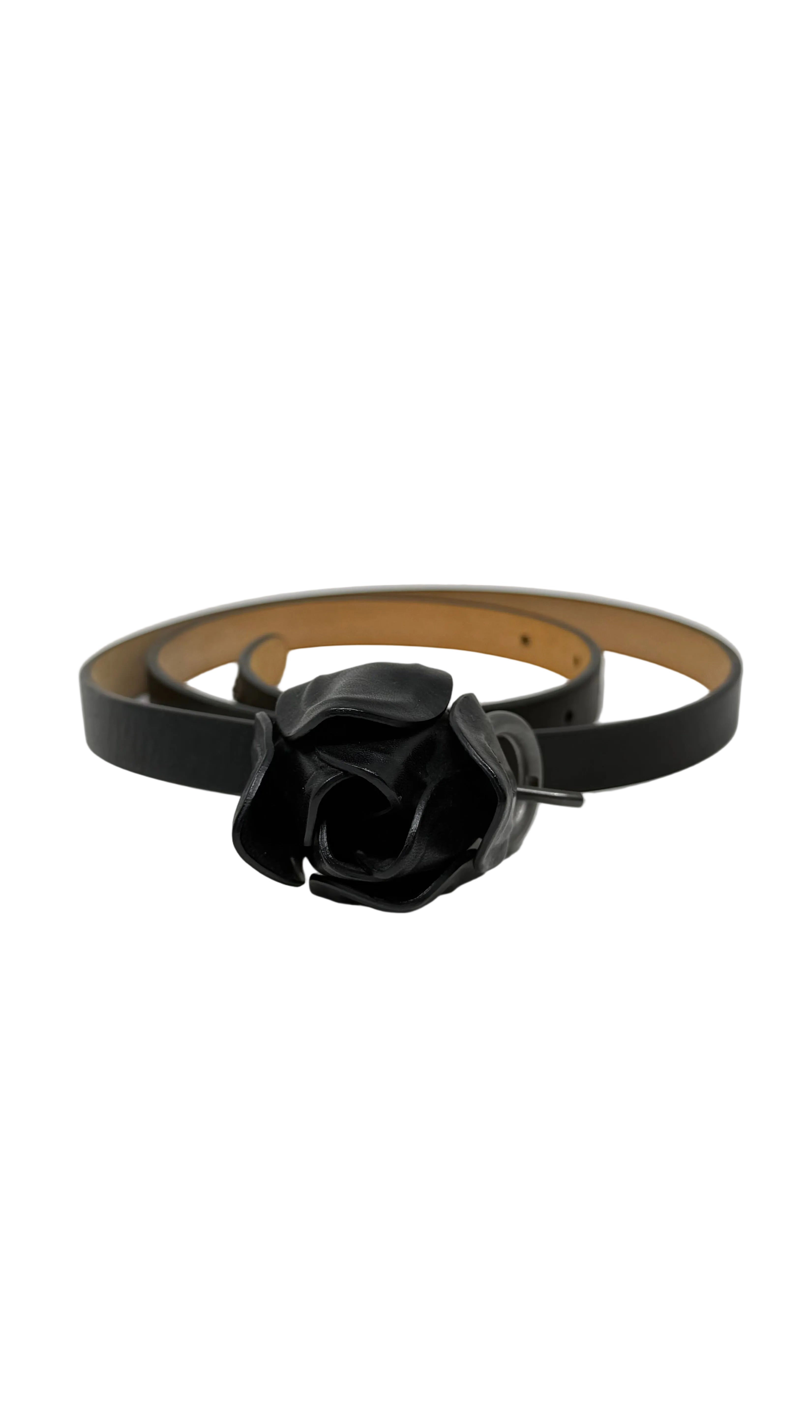 Salvatore Ferragamo Cinturon de Rosa Negra