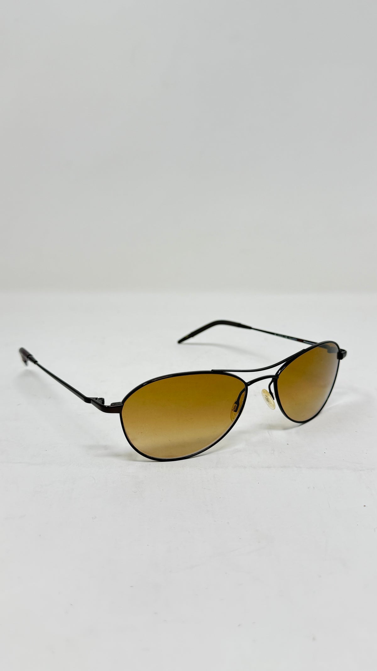 Oliver Peoples PRE OWNED Aviator Black Metal Brown Gradient Sunglasses
