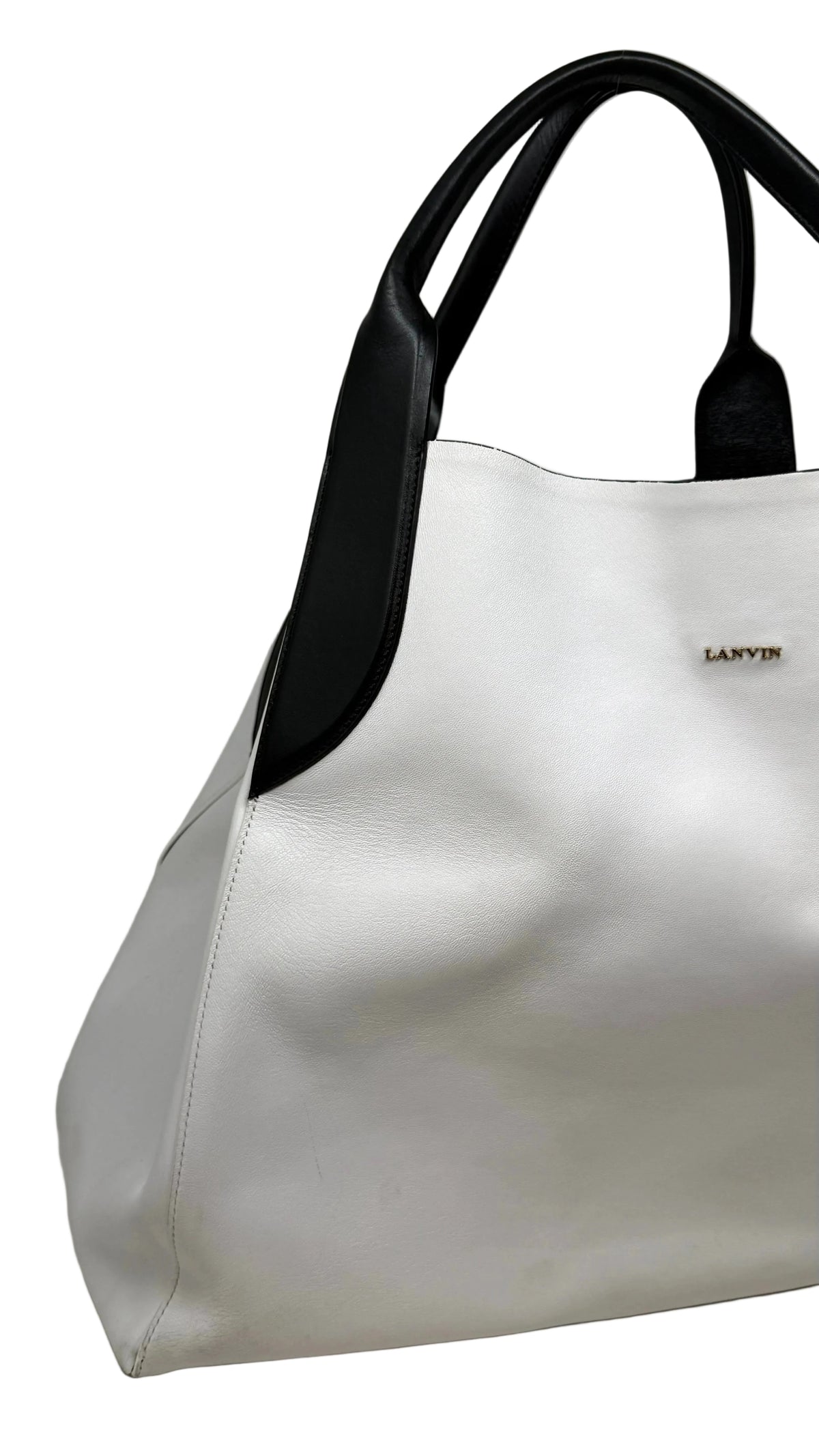 Lanvin PRE OWNED Bicolor Tote Bag White & Black