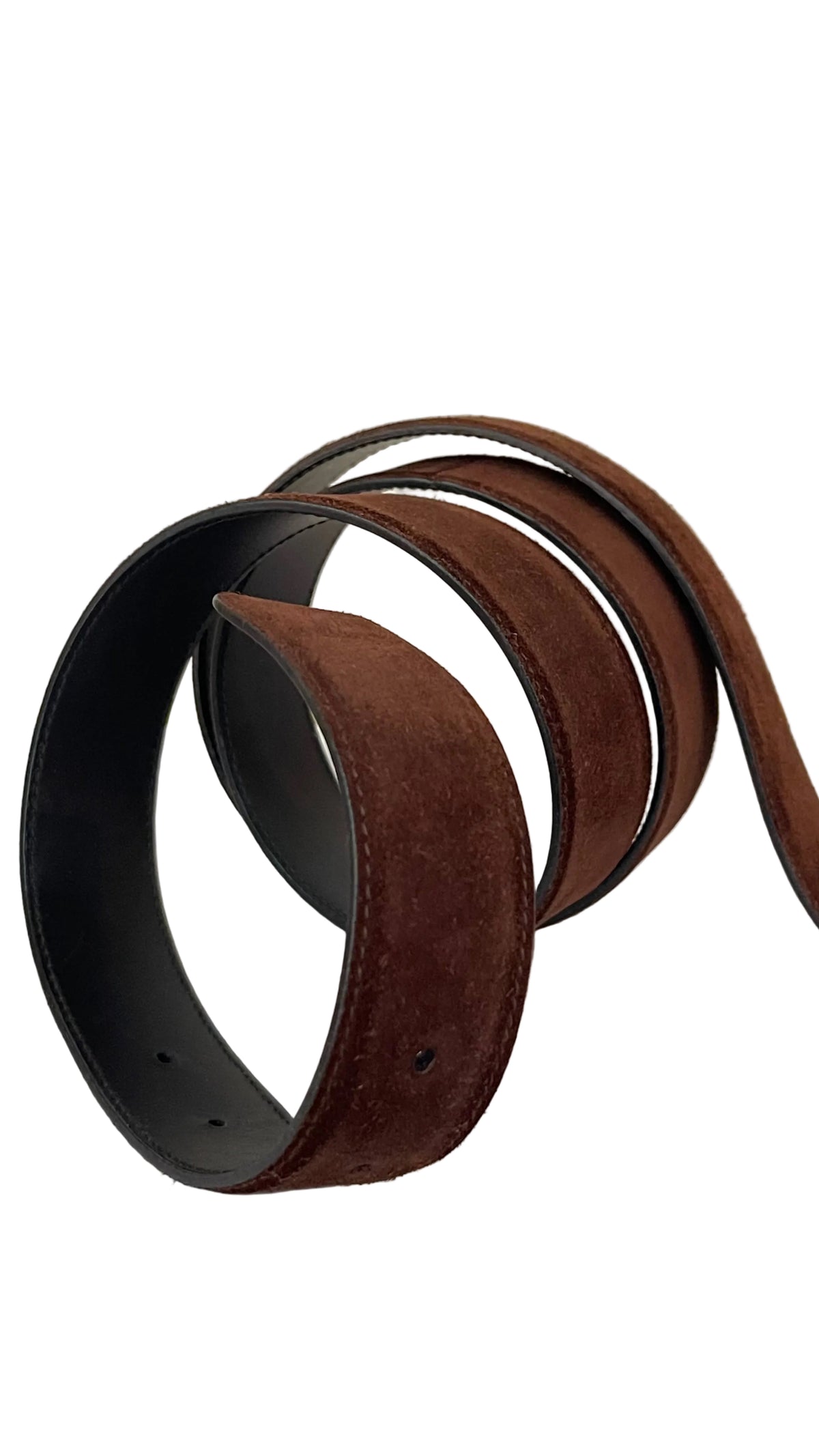 Salvatore Ferragamo Double Gancini Reversible Belt — Suede Brown / Black