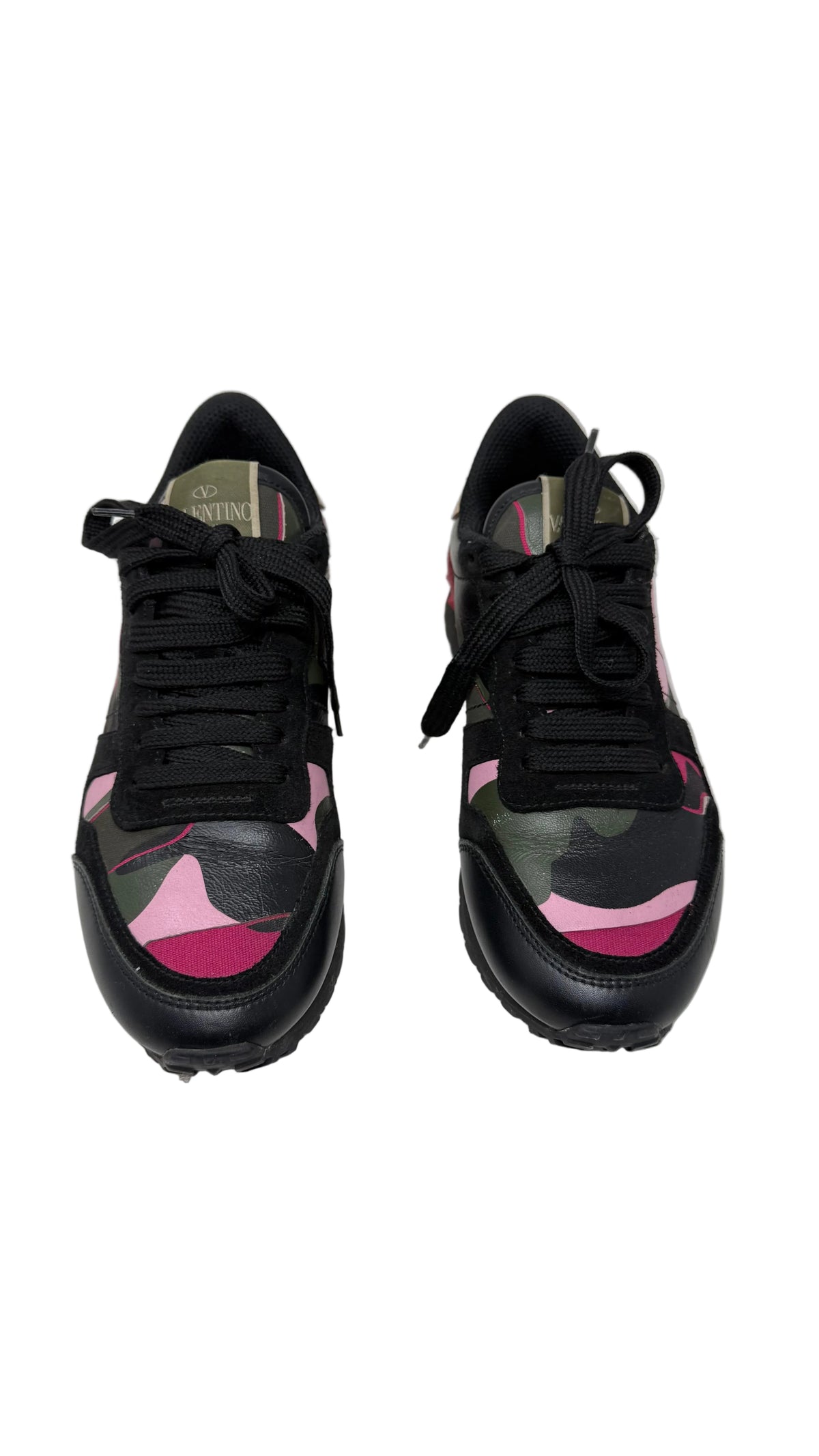 Valentino Garavani PRE OWNED Rockrunner Camouflage Sneaker Pink Black EU 36