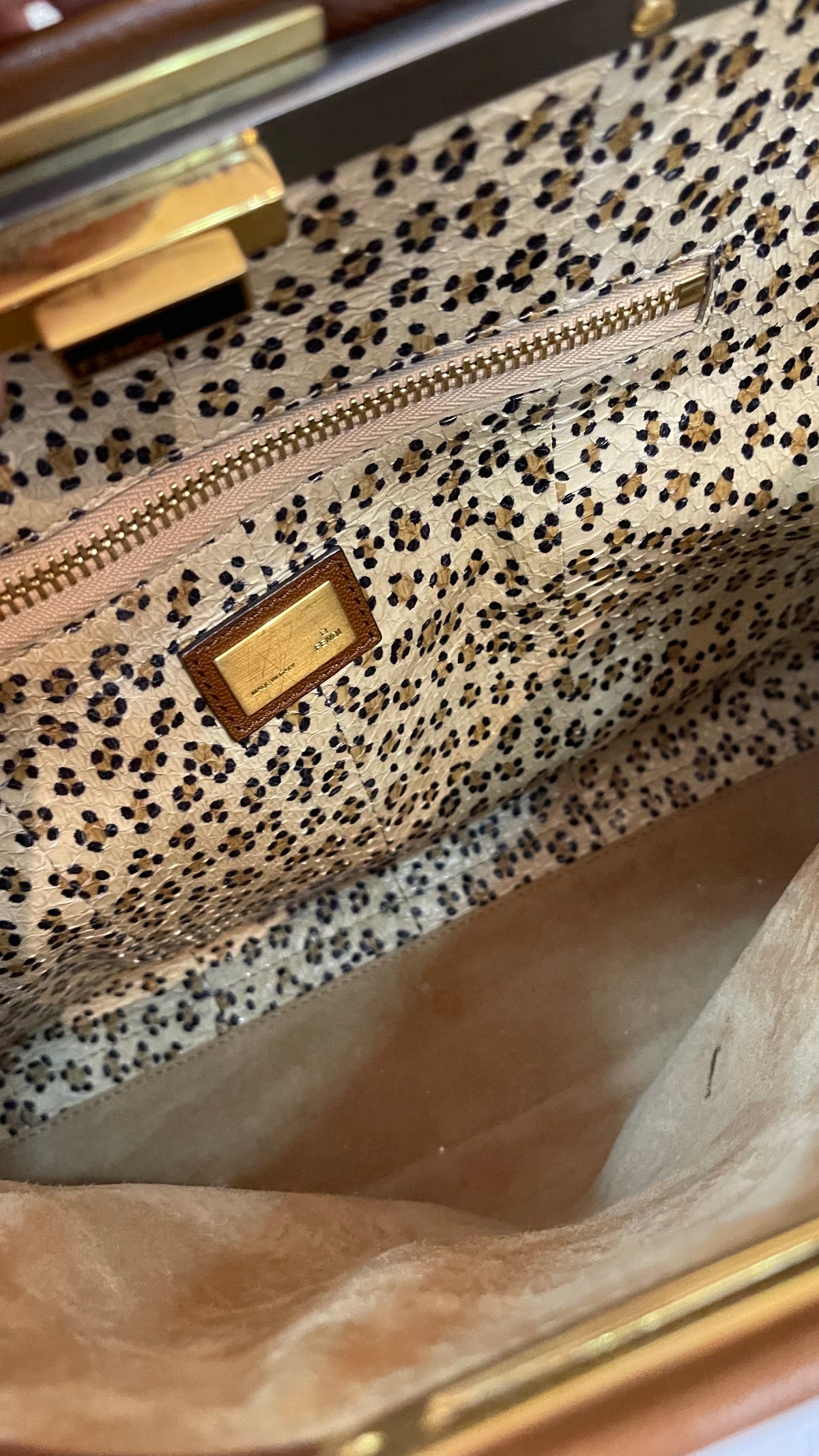 Fendi Peekaboo Large Pre-Owned – Edición Especial Interior Animal Print