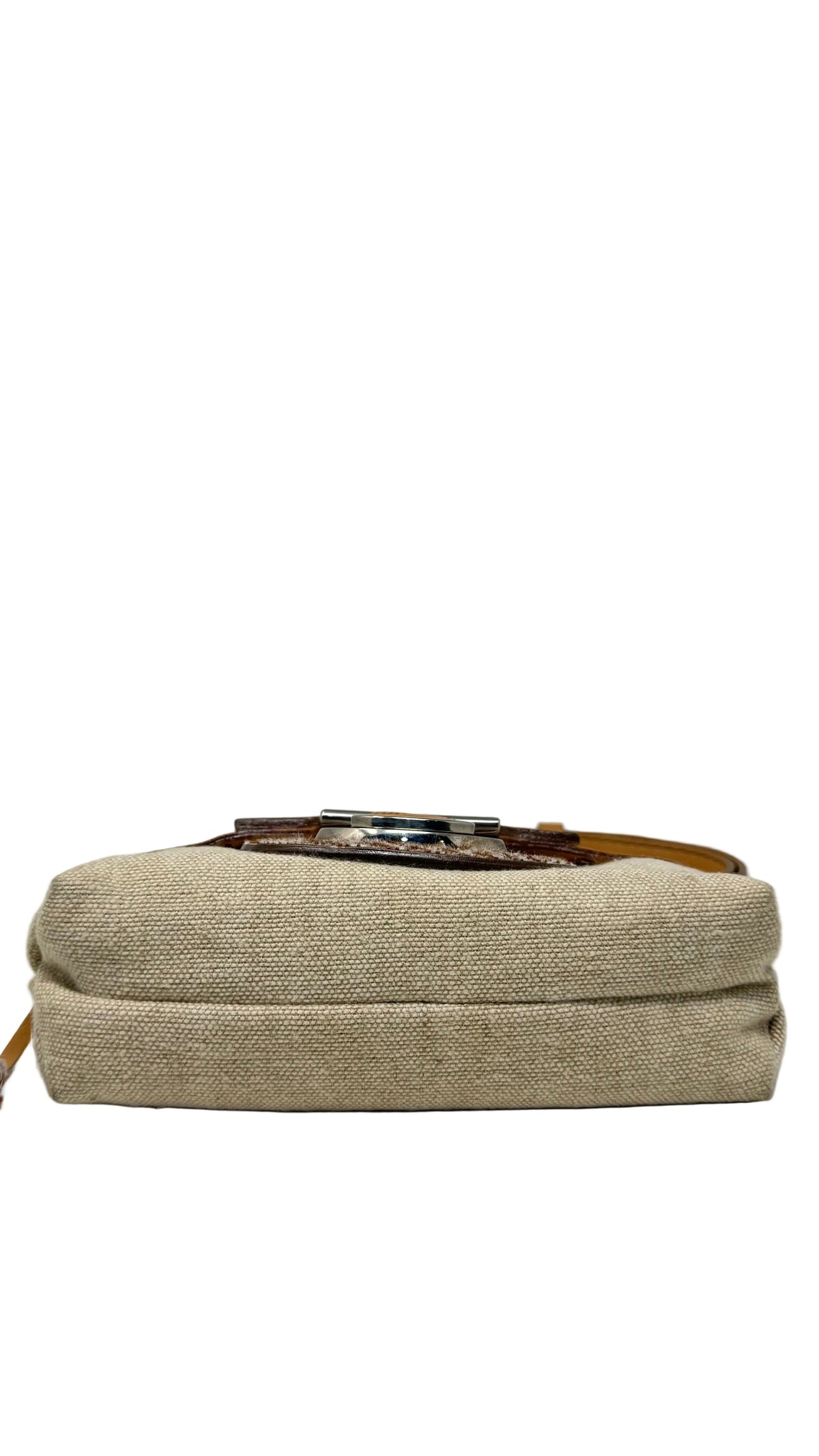 Tod's PRE OWNED Mini Shoulder Bag Canvas & Suede Orange Camel