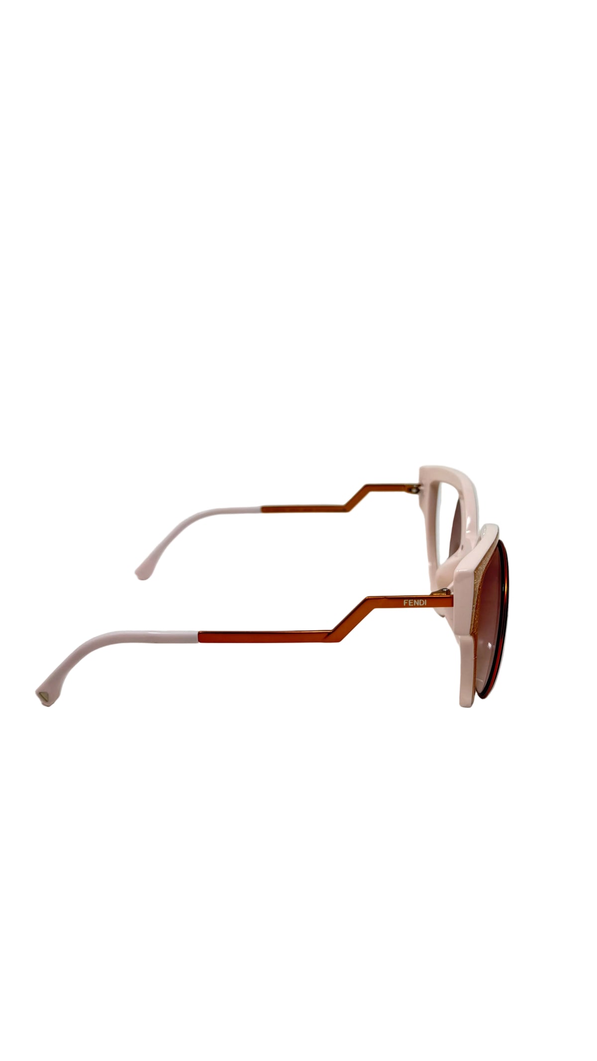 Fendi Cat Eye Sunglasses PRE OWNED Orange Pink Glitter Cat Eye FF0137/S