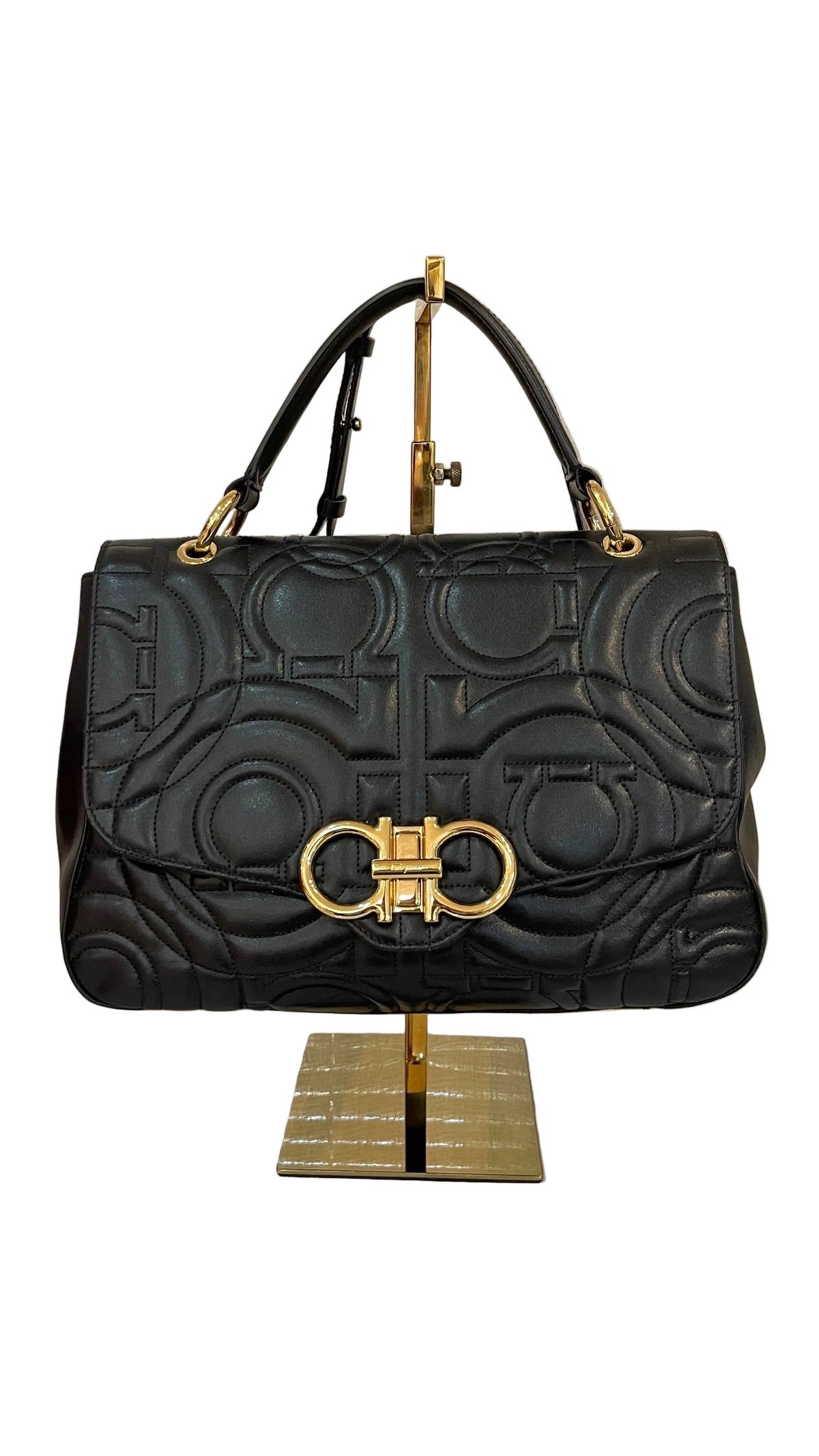 Salvatore Ferragamo PRE OWNED Quilted Gancini Flap Shoulder Bag