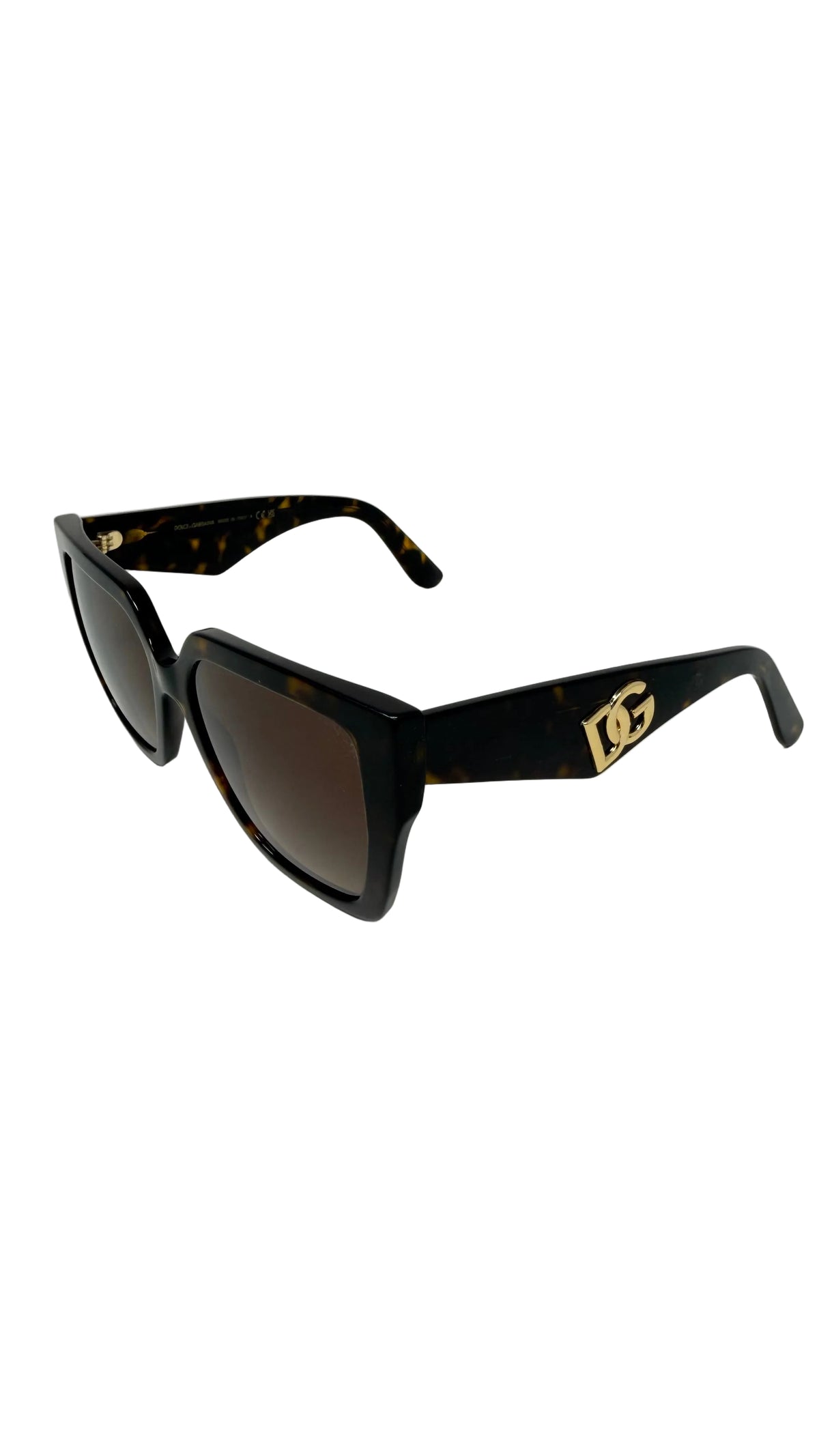 Dolce & Gabbana PRE OWNED DG4438 Cat-Eye Oversized Havana Sunglasses