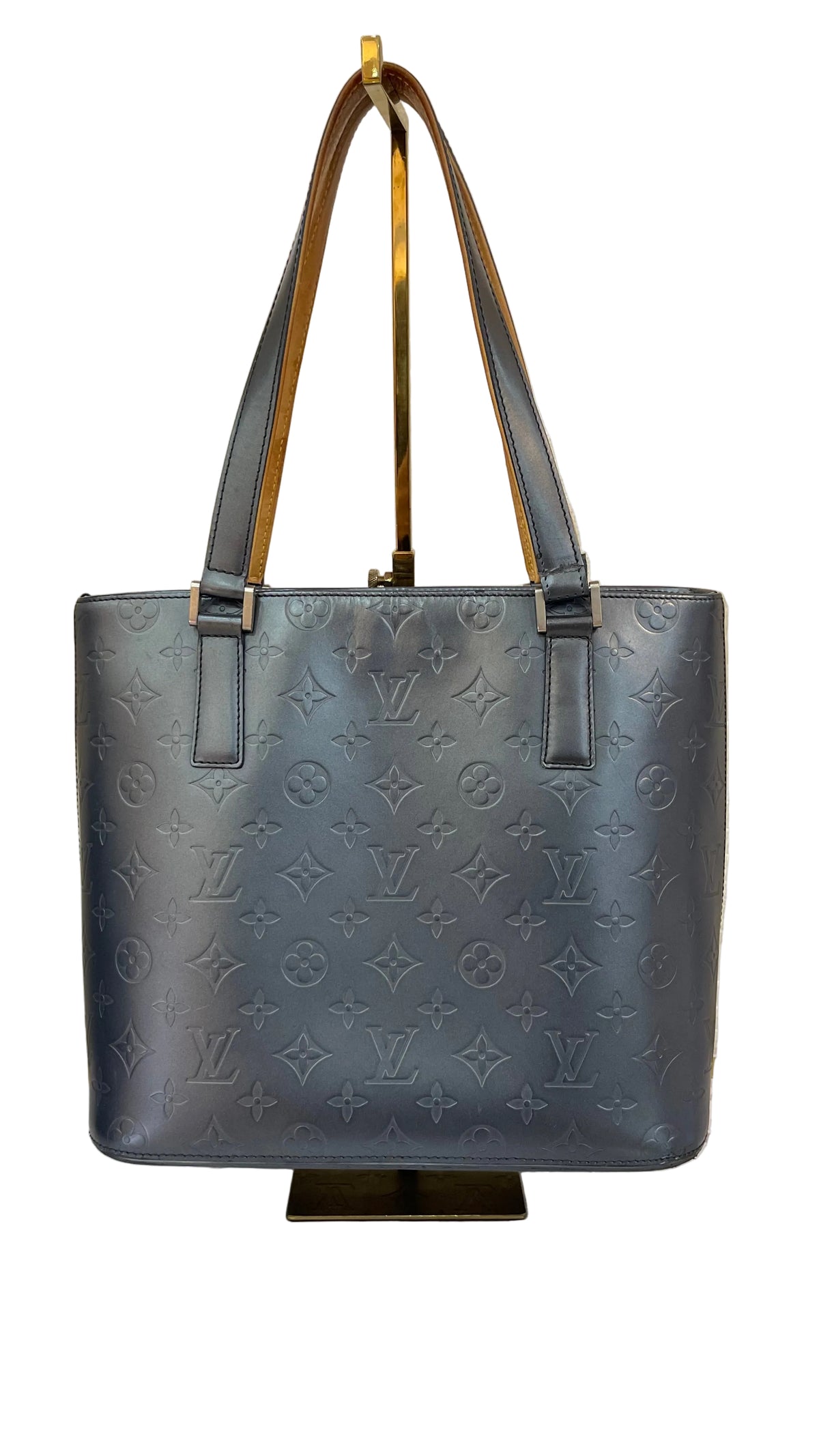 Louis Vuitton Gray/Blue Matte Stockton Tote Bag año 2002