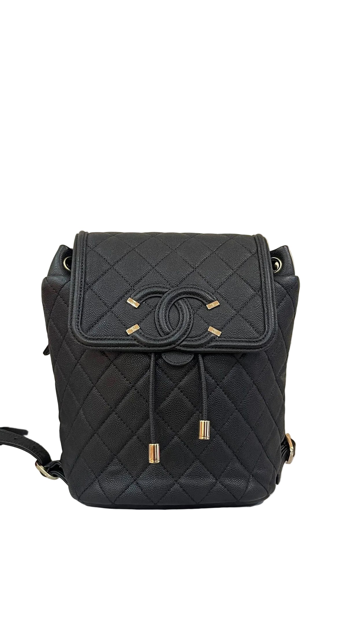Chanel PRE OWNED Backpack Filigree Caviar