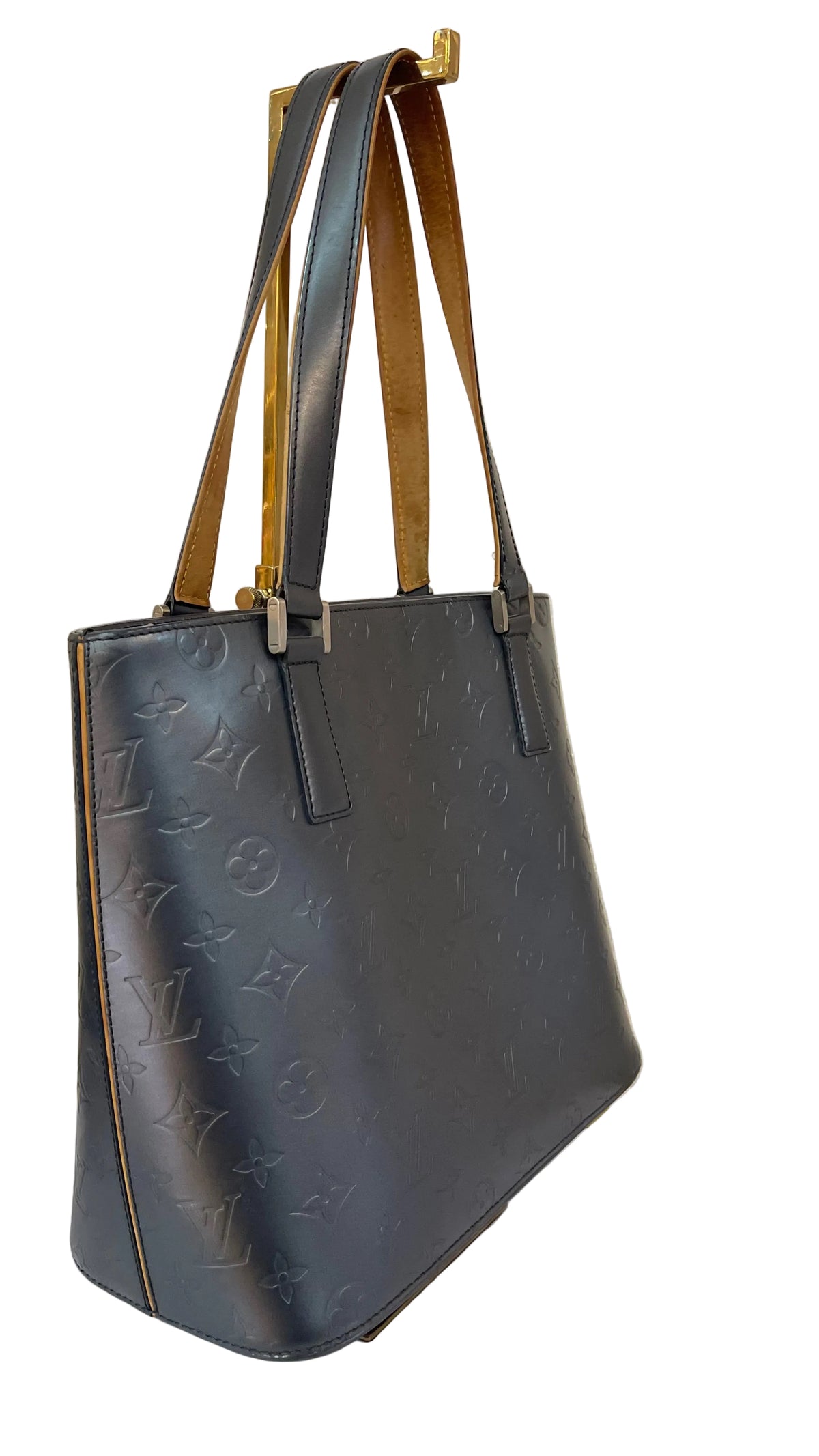 Louis Vuitton Gray/Blue Matte Stockton Tote Bag año 2002