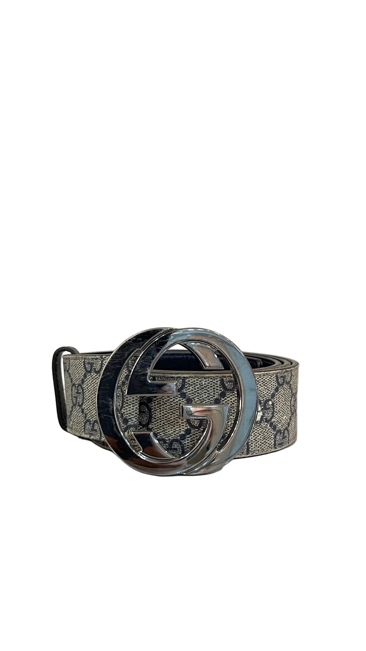 Gucci GG Supreme Interlocking G Belt — Unisex / Gunmetal