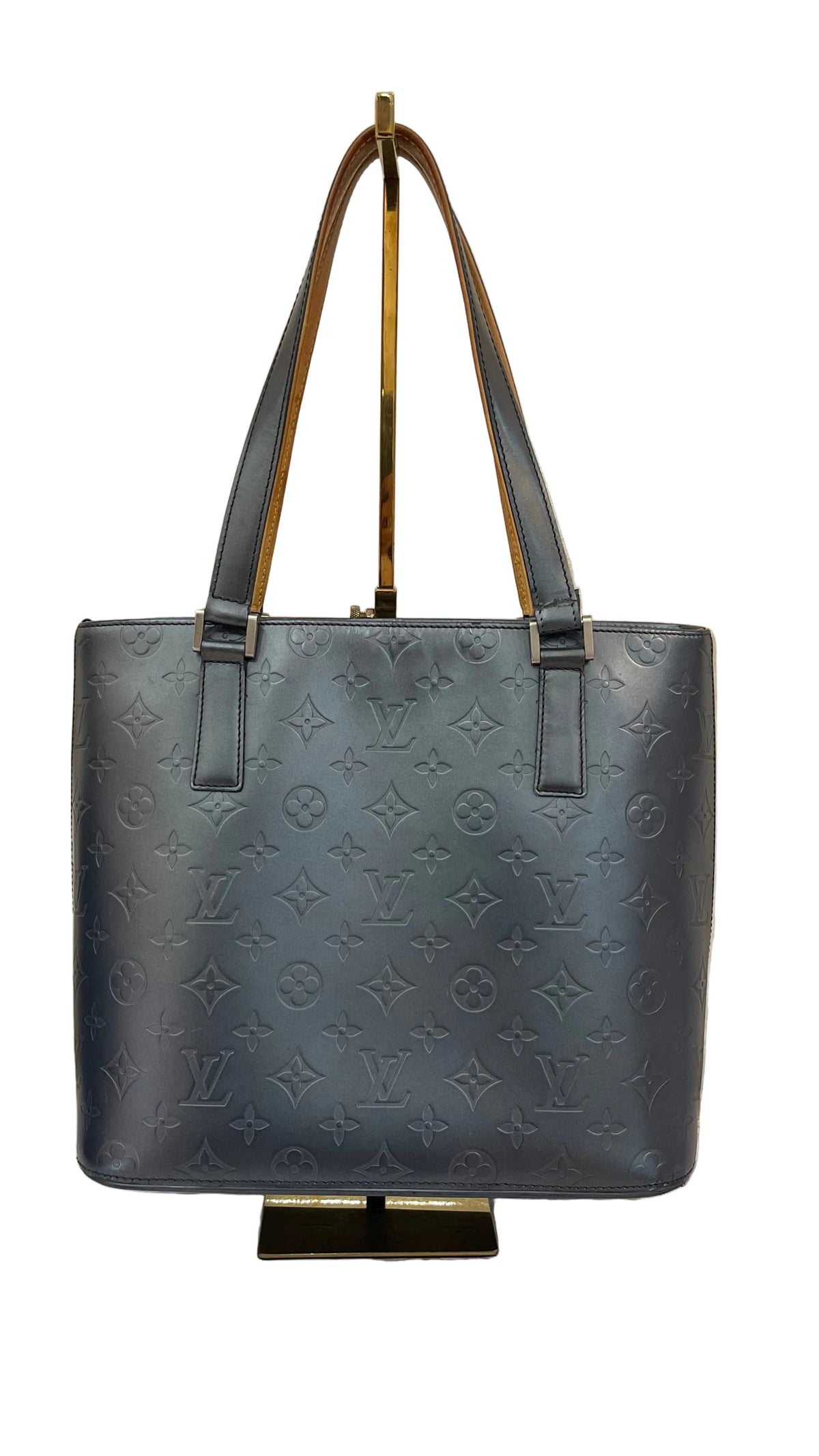 Louis Vuitton Gray/Blue Matte Stockton Tote Bag año 2002