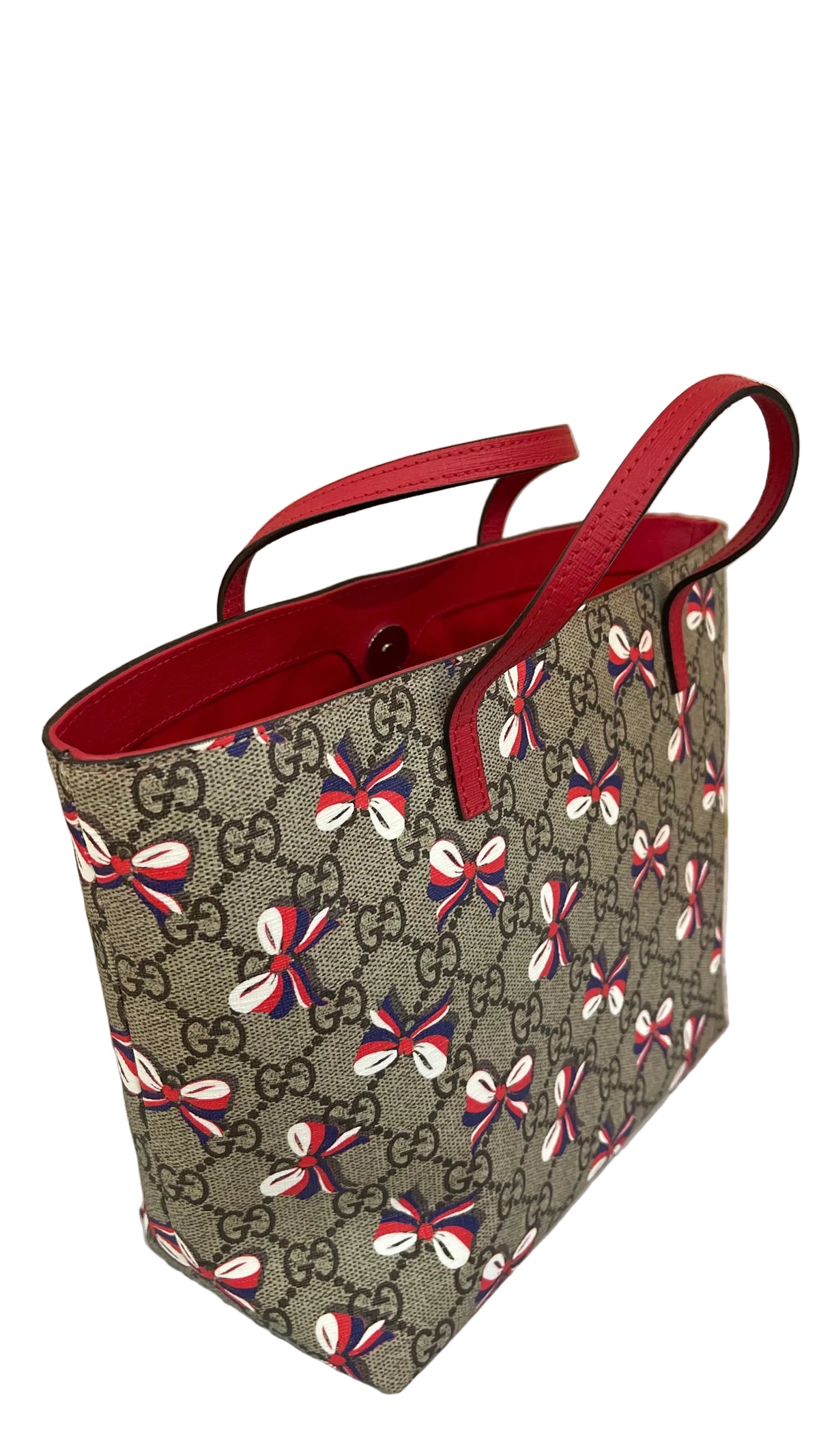 Gucci PRE OWNED Children's Mini Tote GG Supreme Bow Print