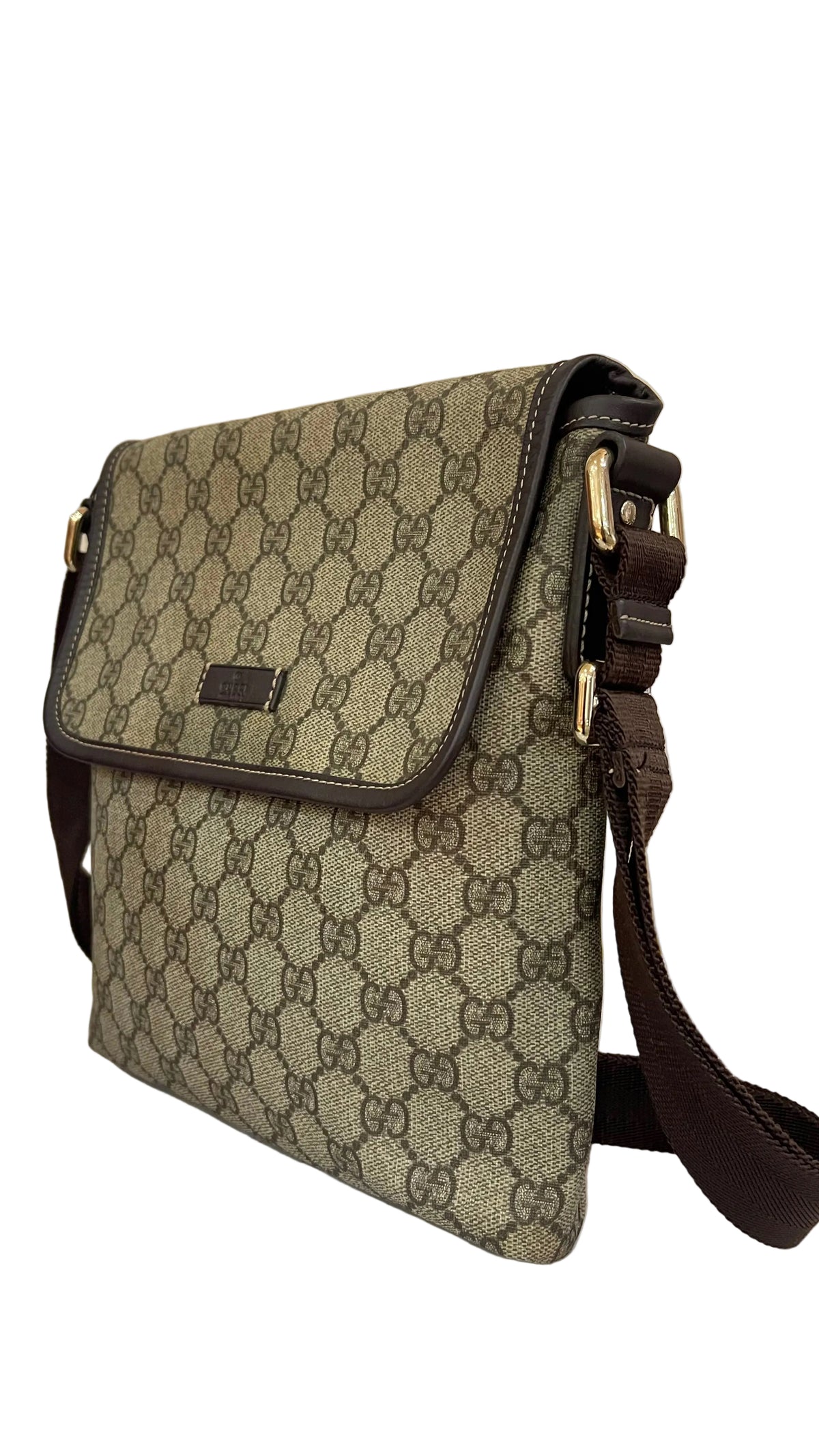Gucci PRE OWNED GG Supreme Messenger Crossbody Bag