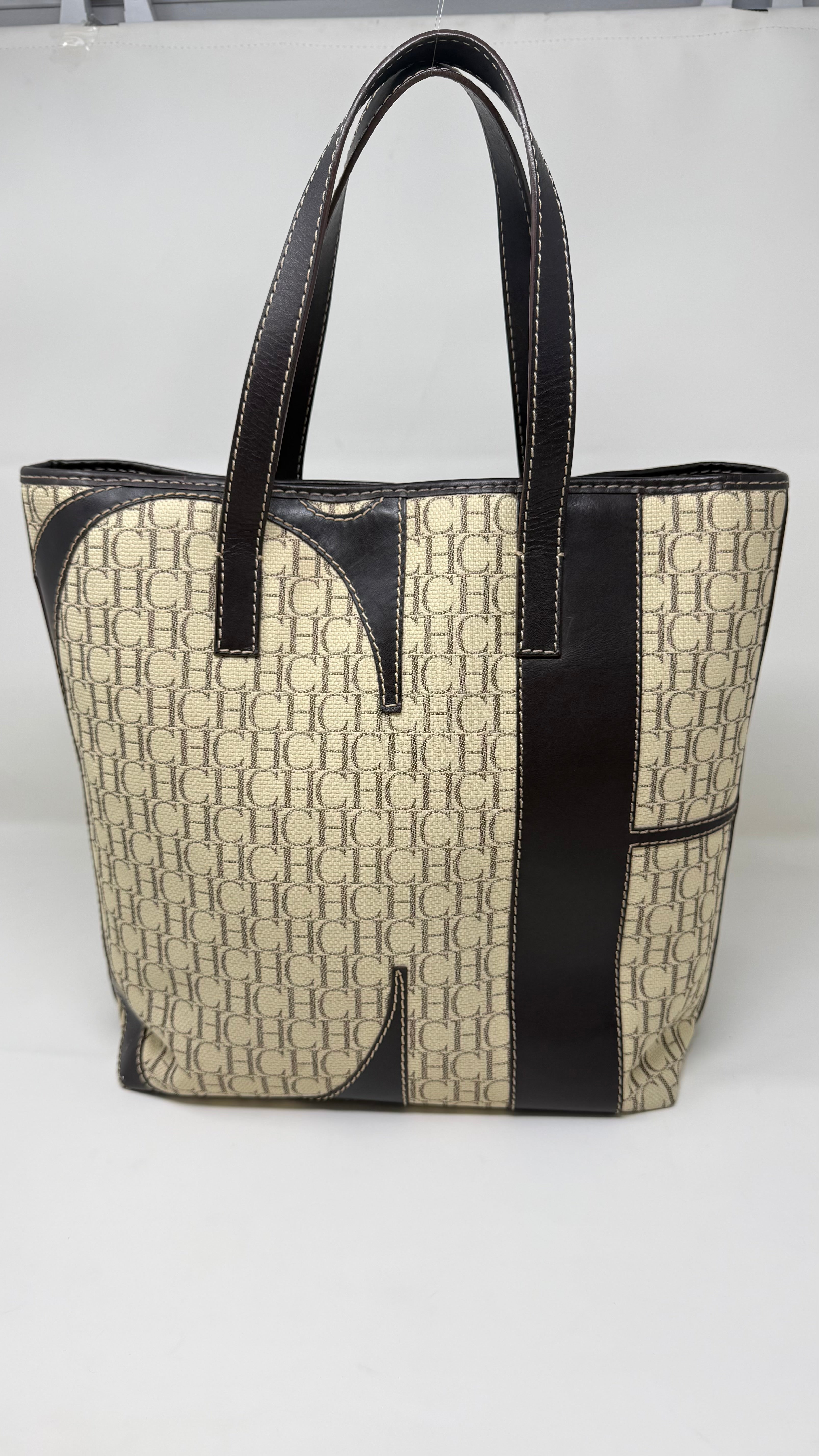 Carolina Herrera Monogram Canvas Tote