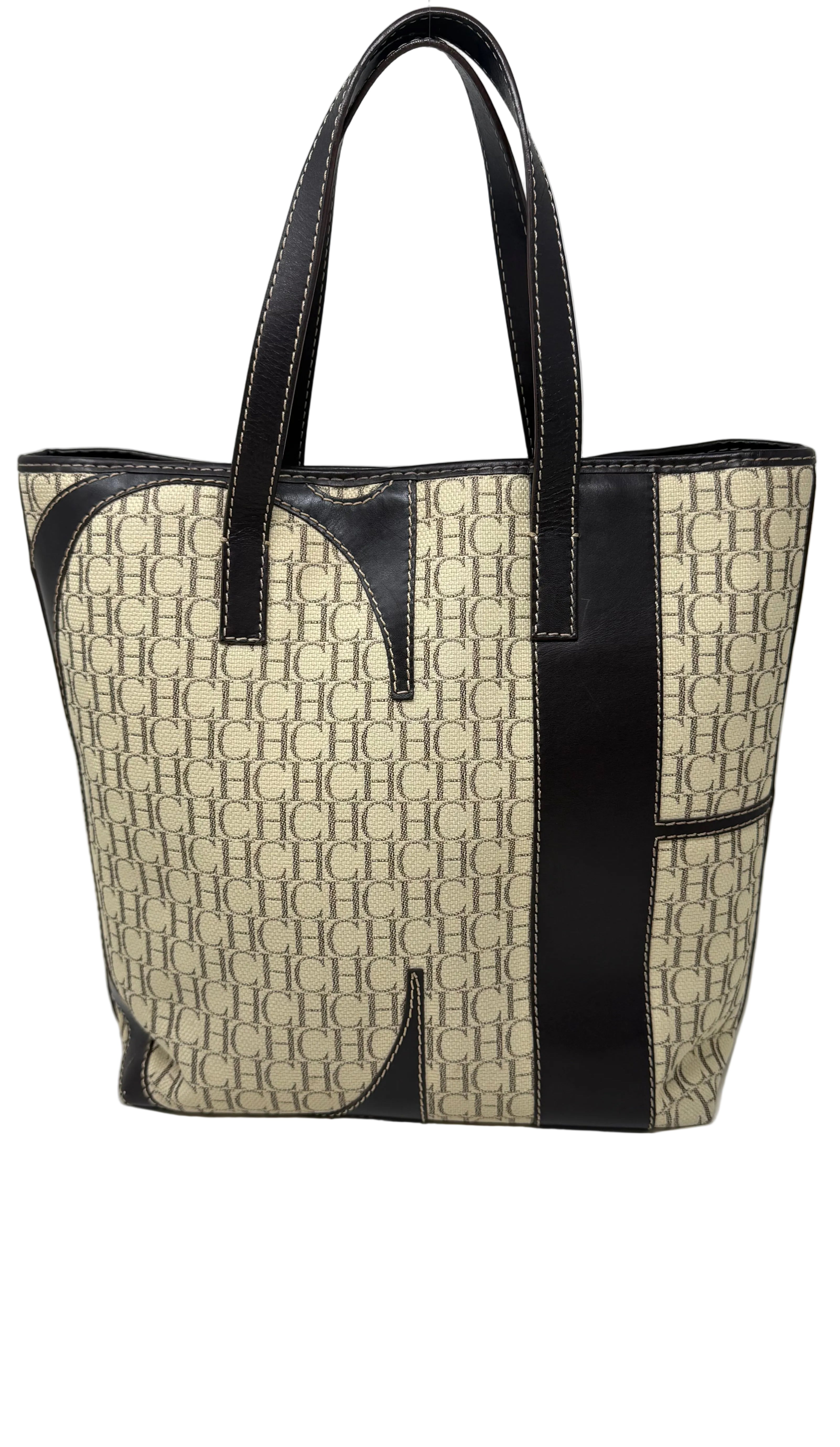 Carolina Herrera Preloved Monogram Canvas Tote