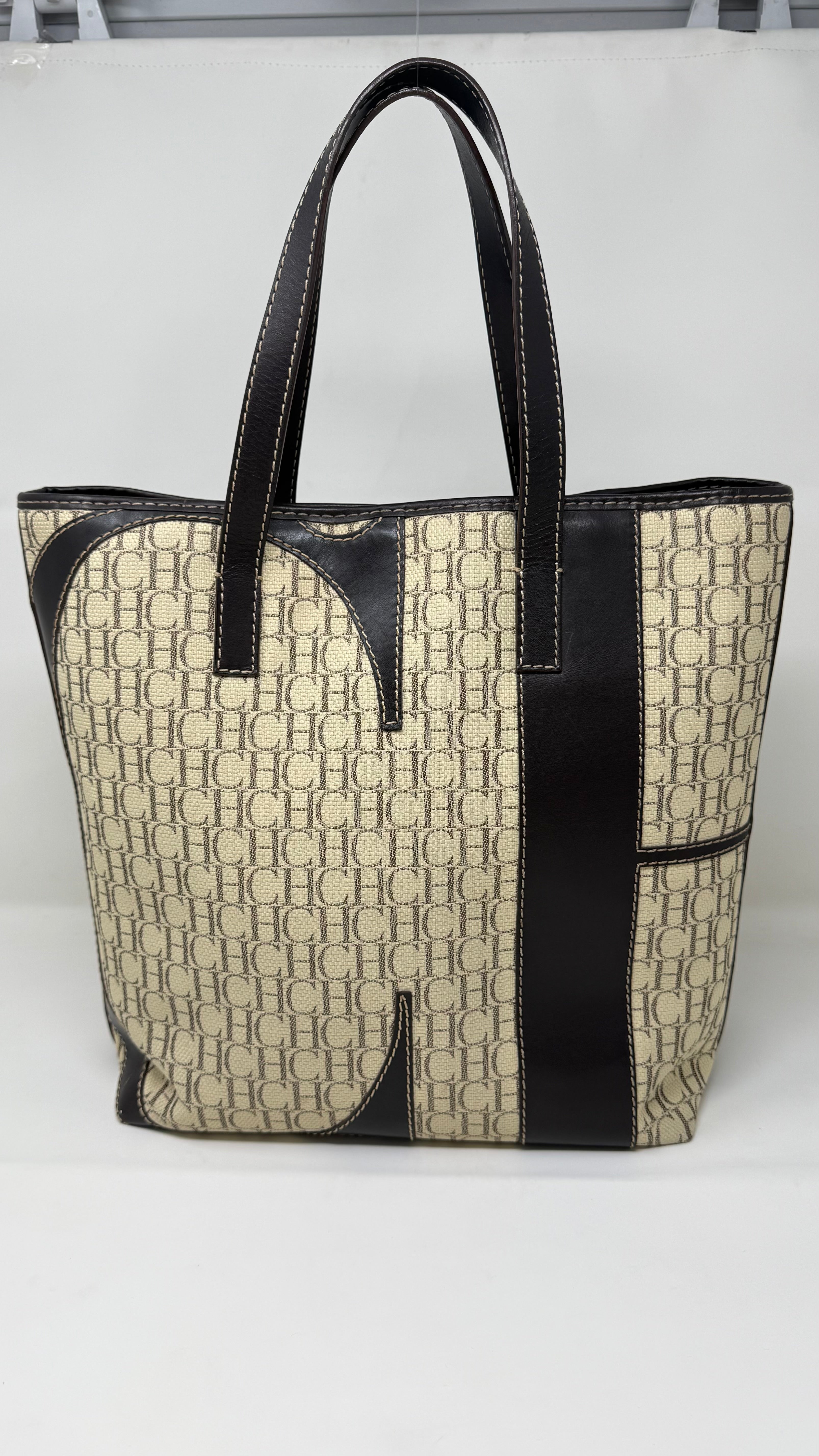 Carolina Herrera Monogram Canvas Tote