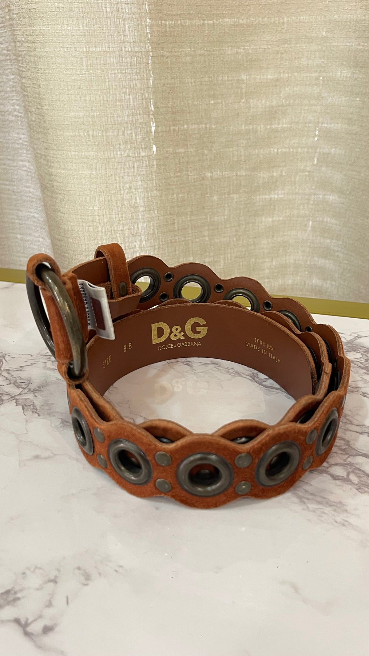 D&G Dolce & Gabbana PRE OWNED Suede Grommet Belt