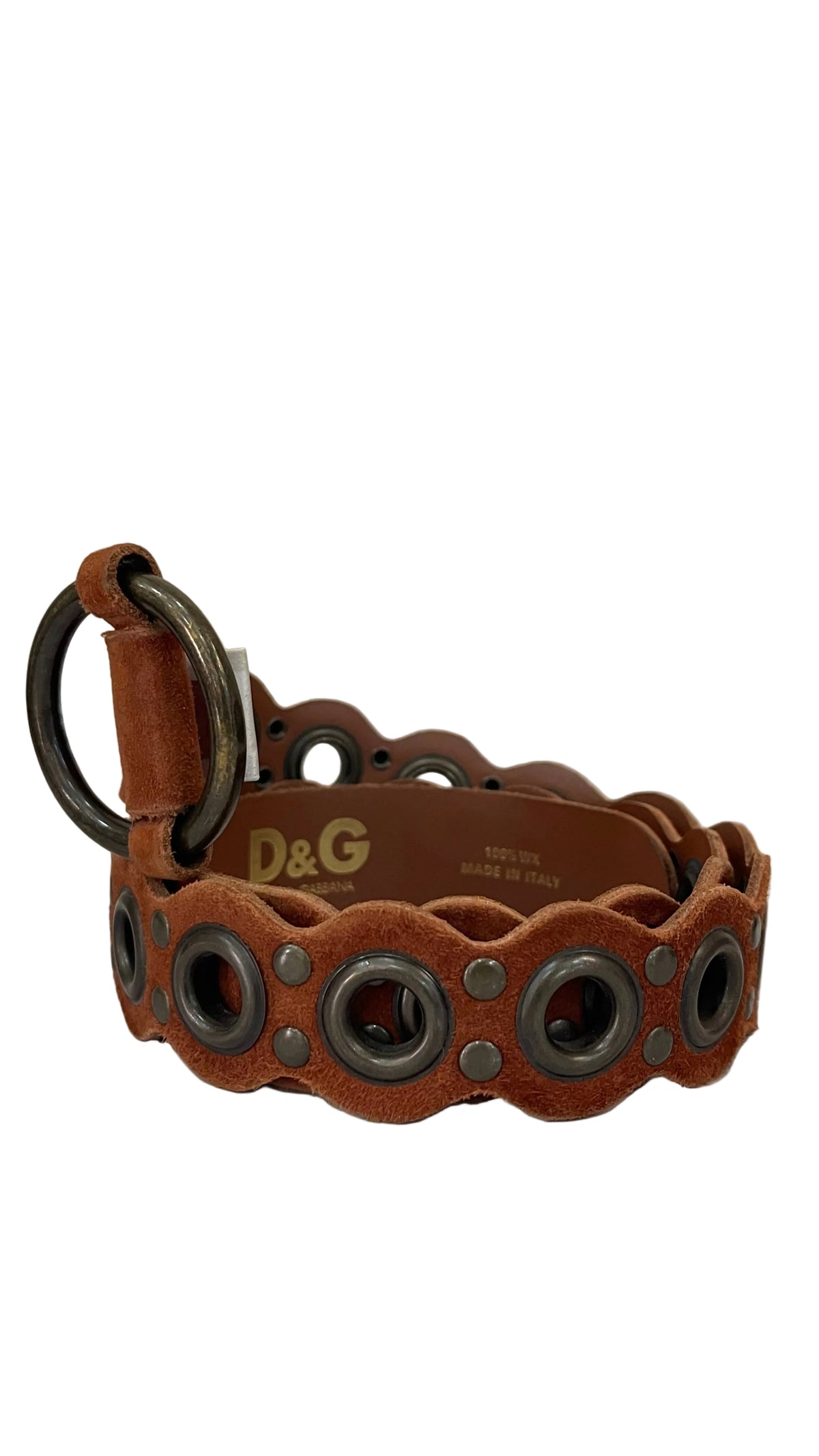 D&G Dolce & Gabbana PRE OWNED Suede Grommet Belt