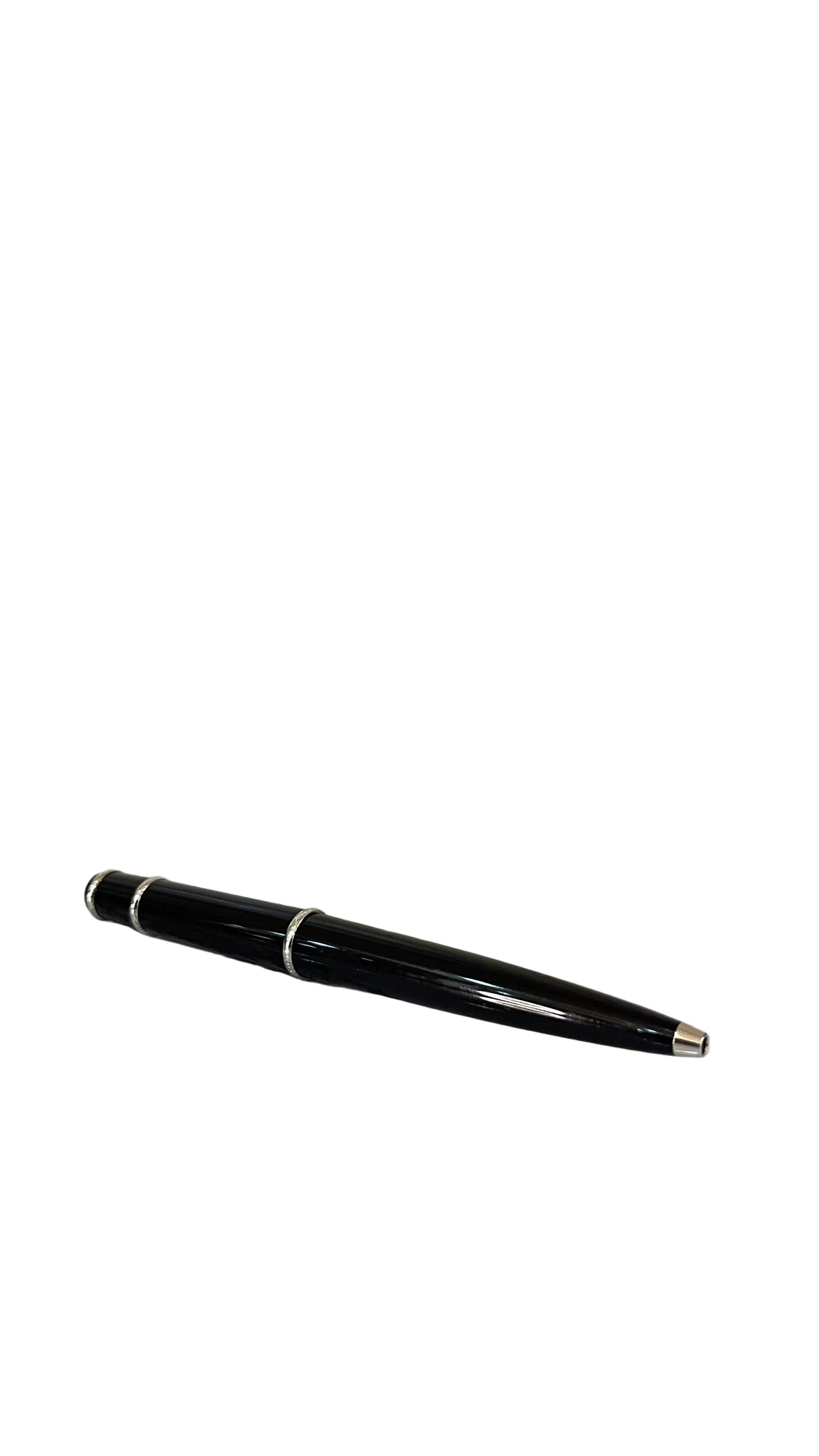 Cartier PRE OWNED Diabolo Ballpoint Pen Black Lacquer Palladium