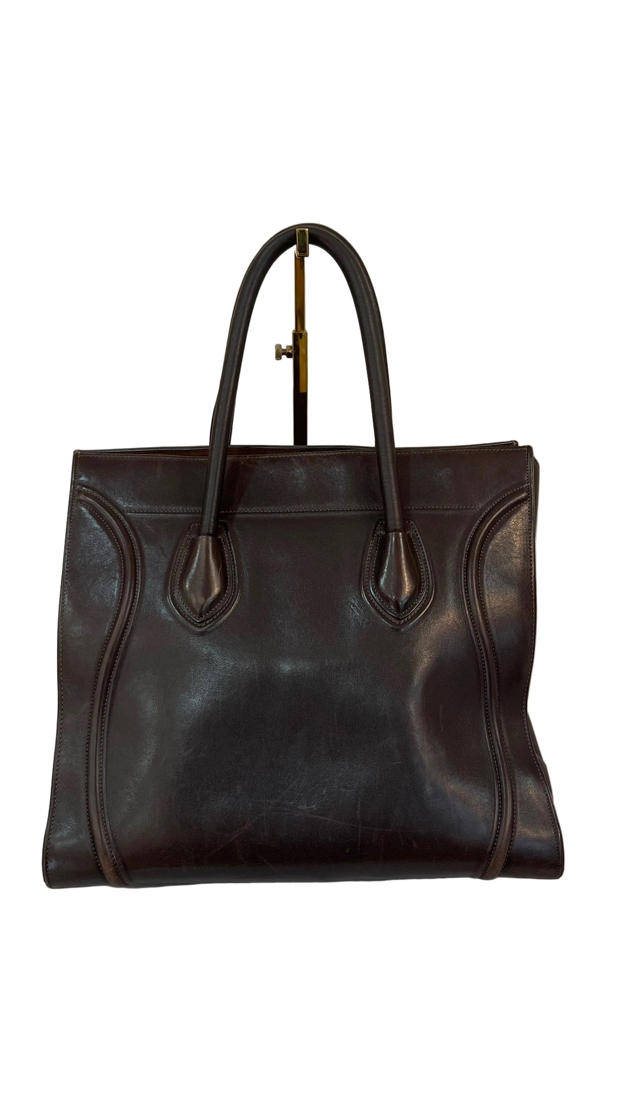 Celine Leather PRE OWNED Luggage Phantom Brown