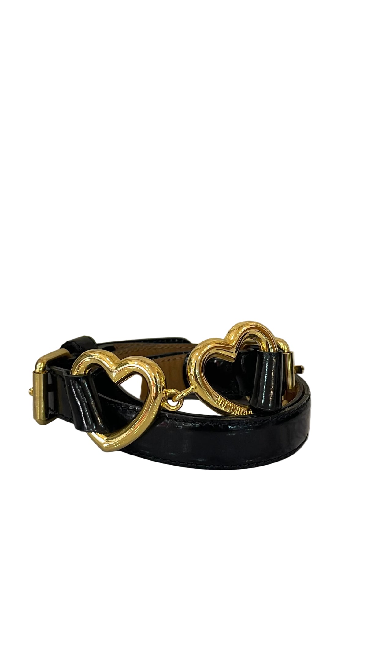 Cinturón PRE OWNED  Moschino Corazones Gold