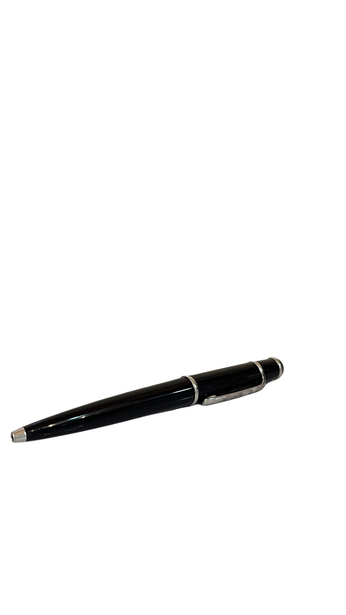Cartier PRE OWNED Diabolo Ballpoint Pen Black Lacquer Palladium