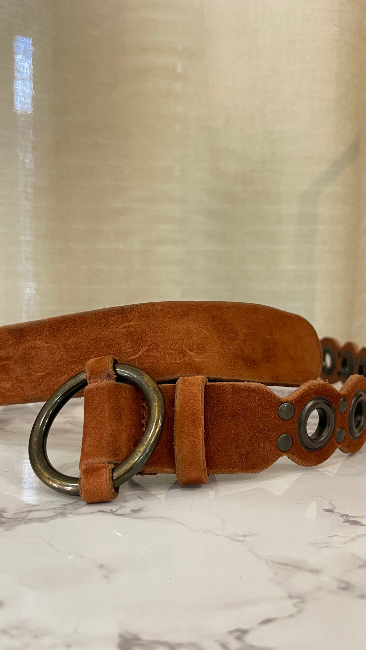 D&G Dolce & Gabbana PRE OWNED Suede Grommet Belt