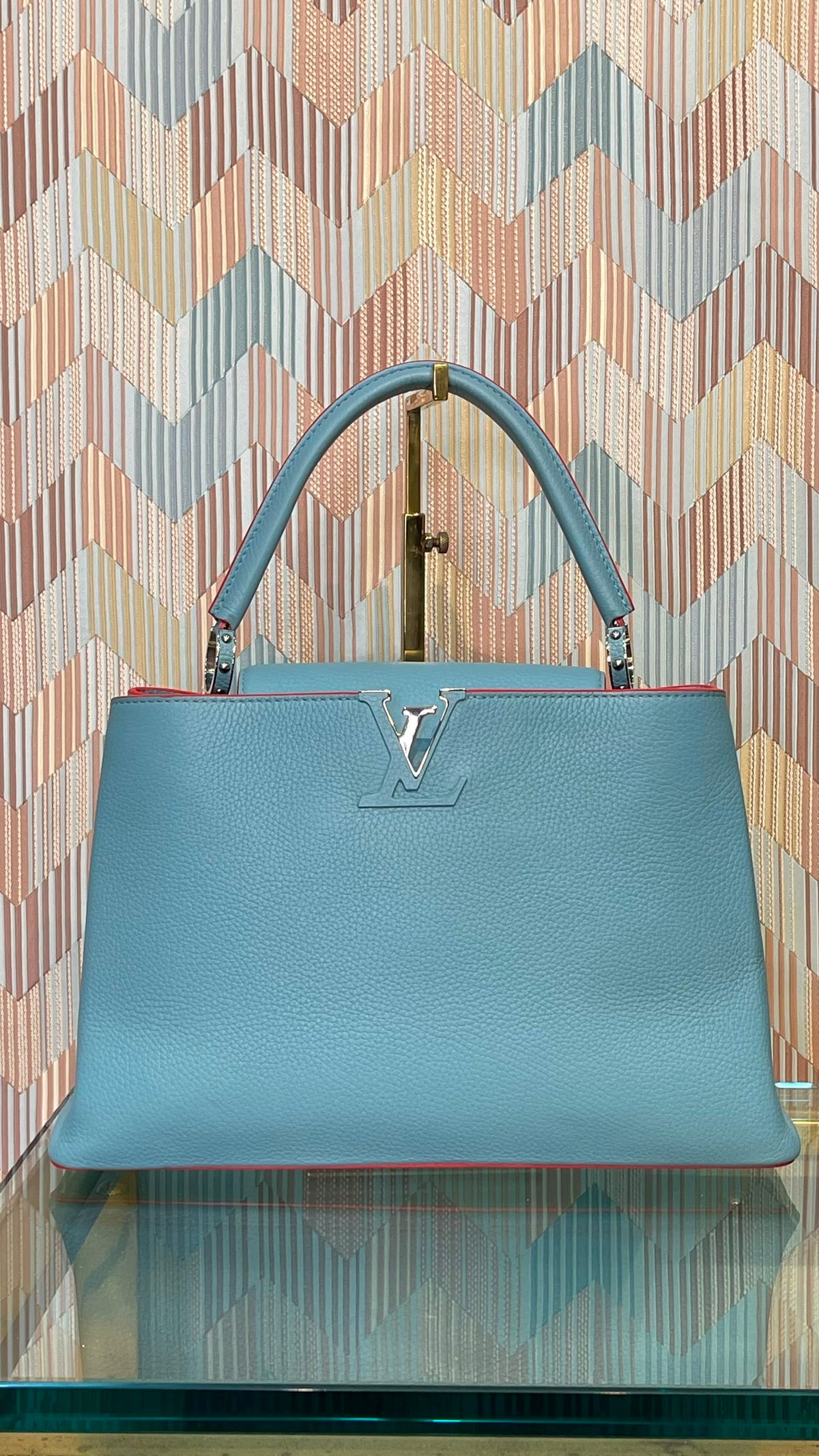 Louis Vuitton Pre Owned Capucine Light Blue MM