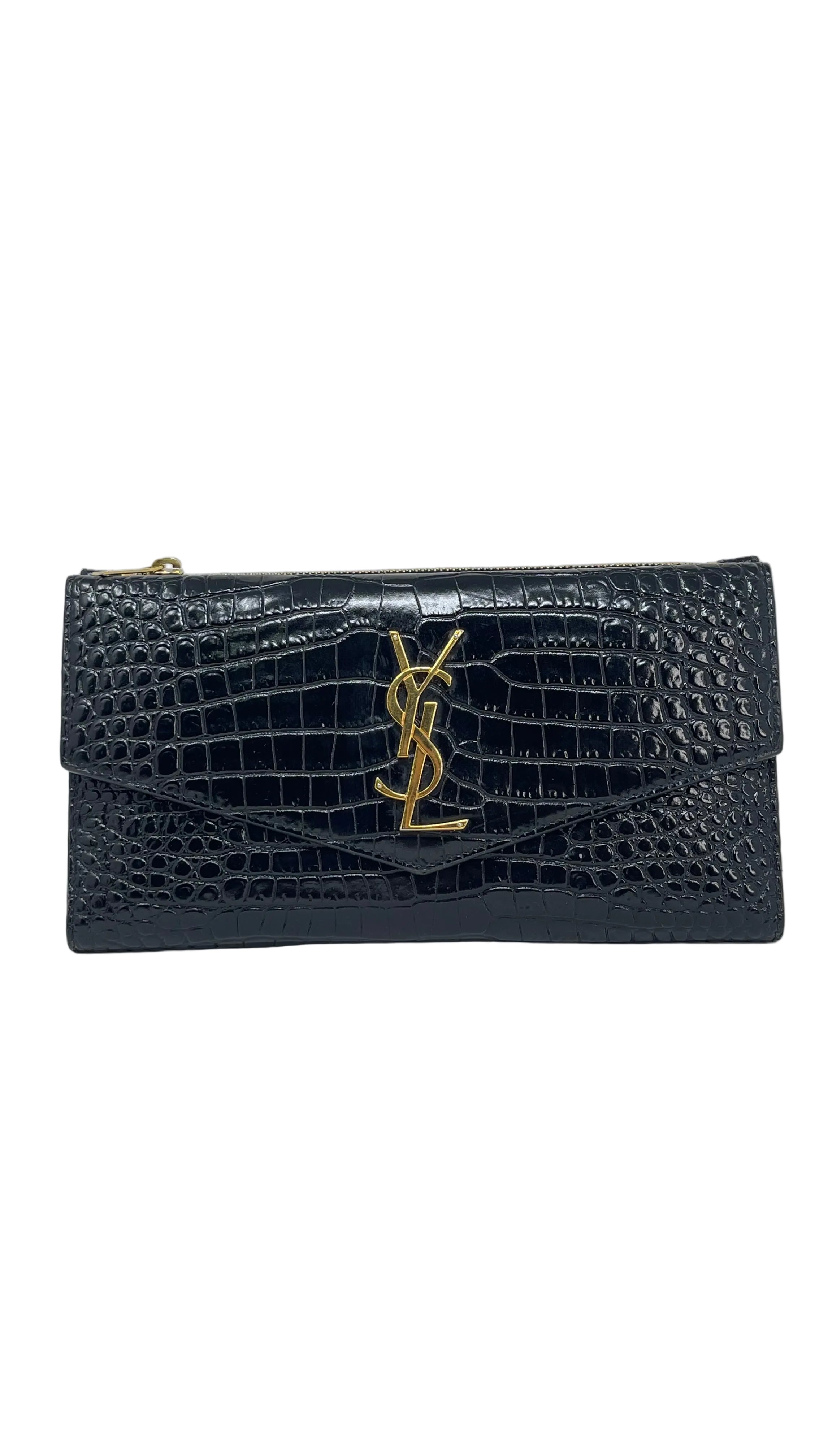 Yves Saint Laurent Cassandre Wallet Patent Leather